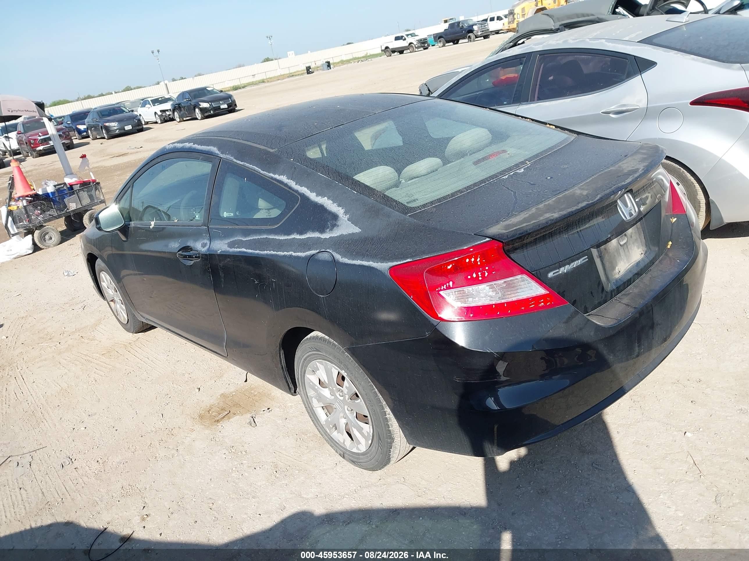 2012 Honda Civic Lx Black vin: 2HGFG3B57CH561586
