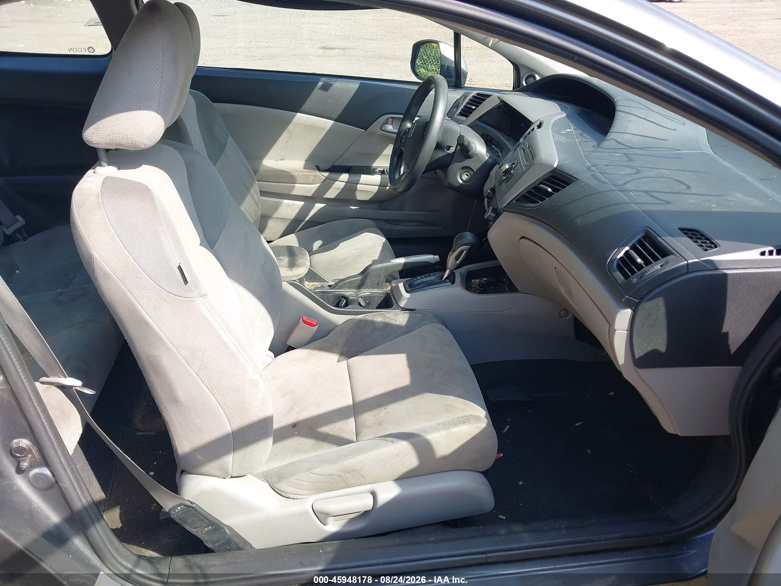 2012 Honda Civic Lx Gray vin: 2HGFG3B57CH565895