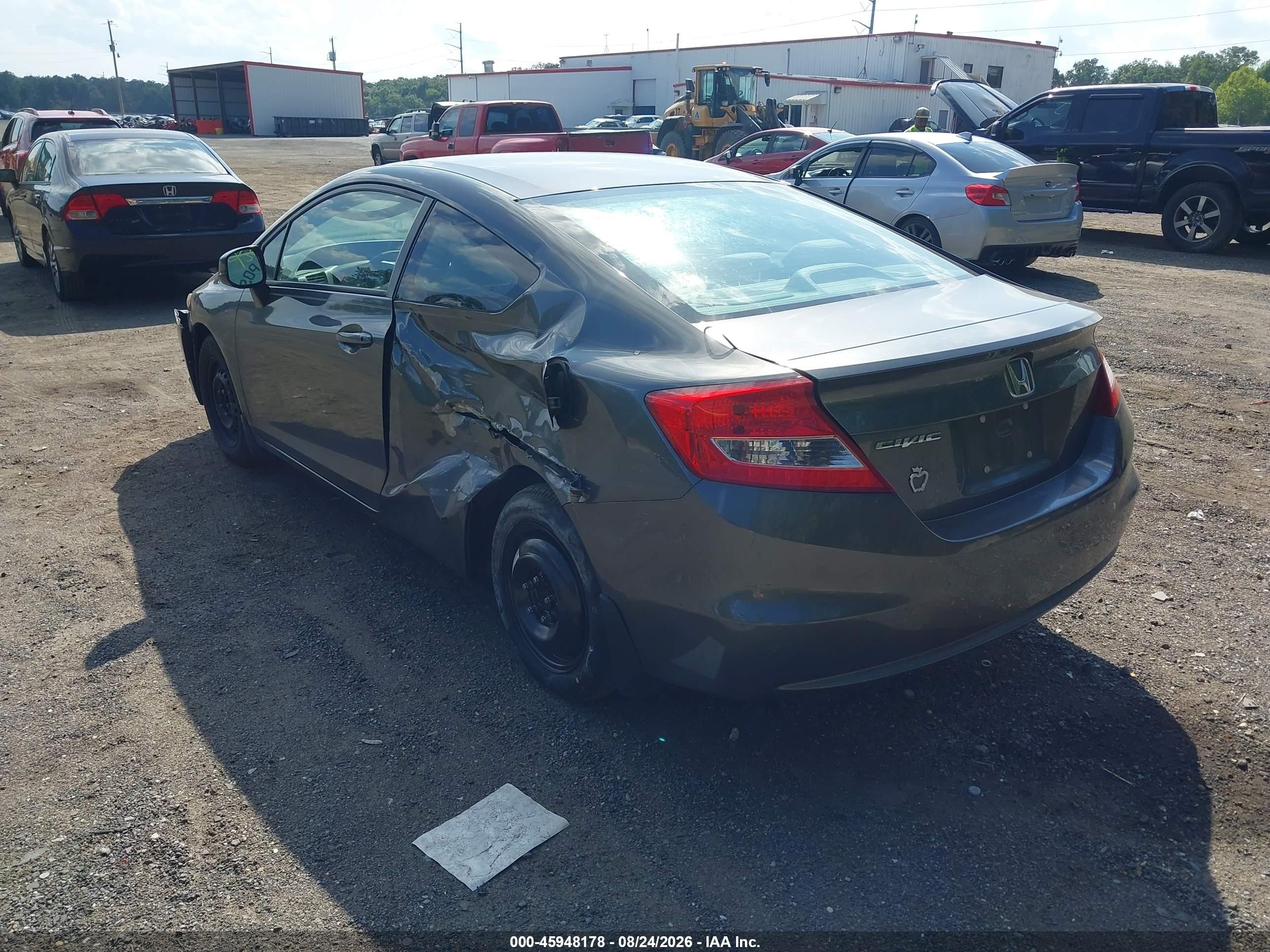 2012 Honda Civic Lx Gray vin: 2HGFG3B57CH565895