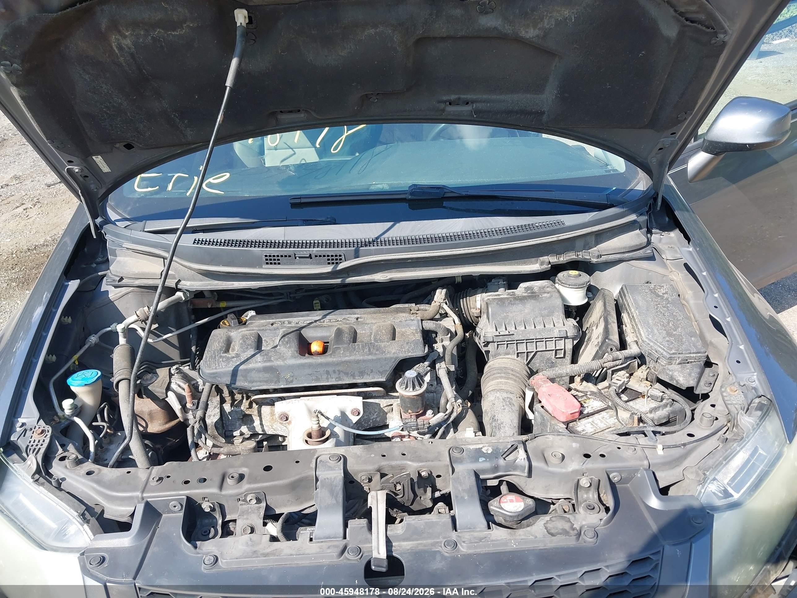 2012 Honda Civic Lx Gray vin: 2HGFG3B57CH565895