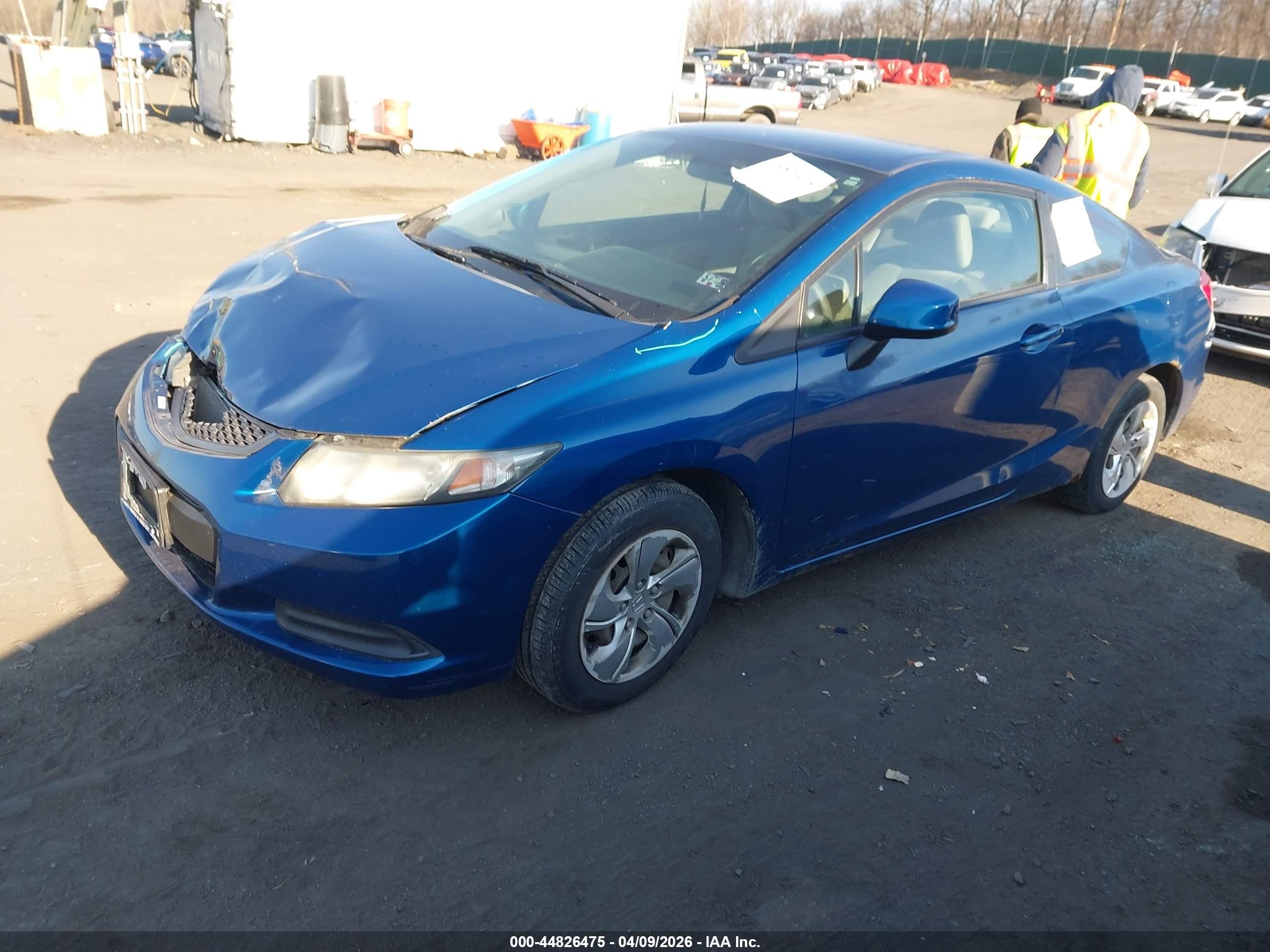 2013 Honda Civic Lx Blue vin: 2HGFG3B57DH509702