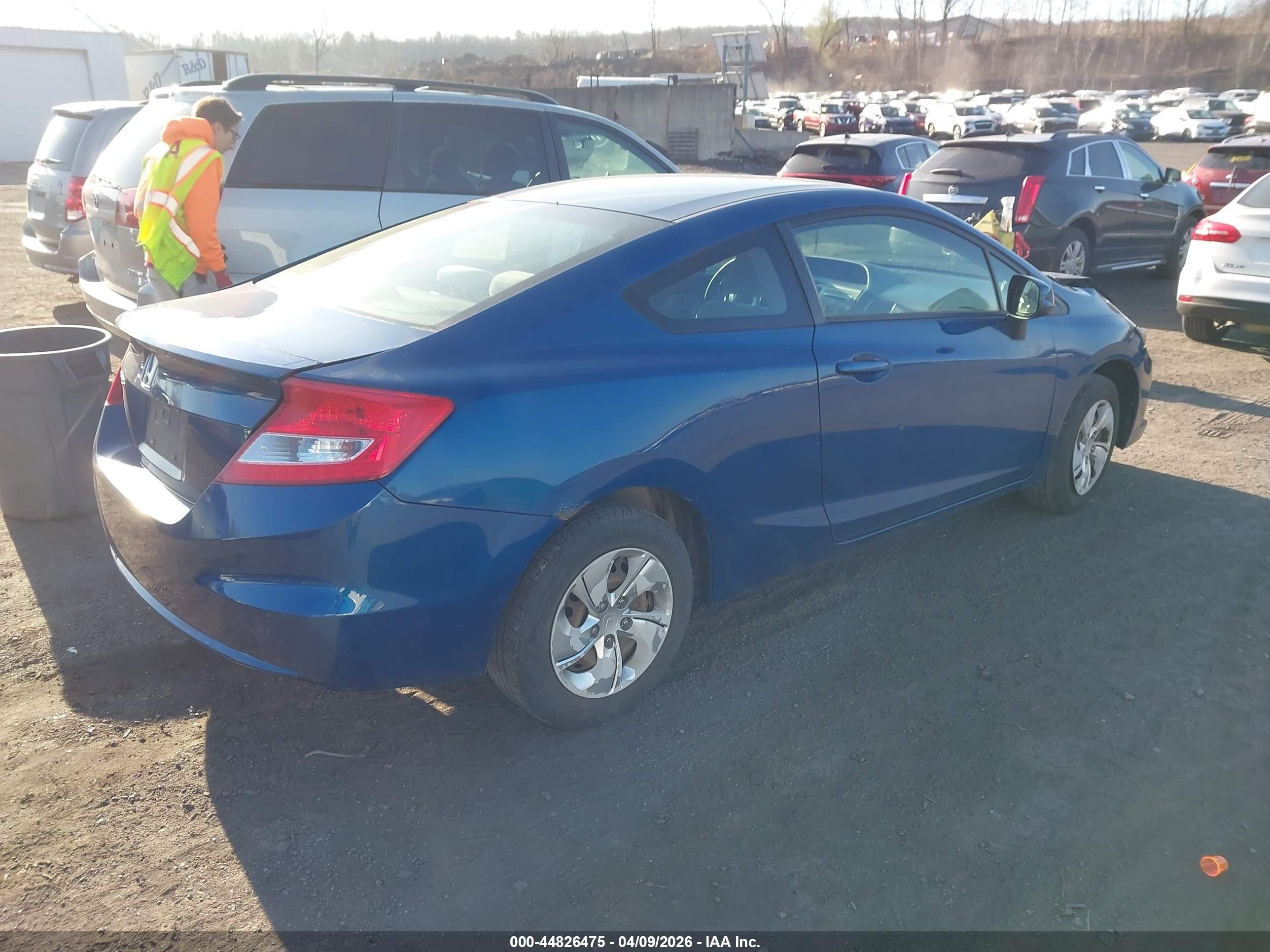 2013 Honda Civic Lx Blue vin: 2HGFG3B57DH509702