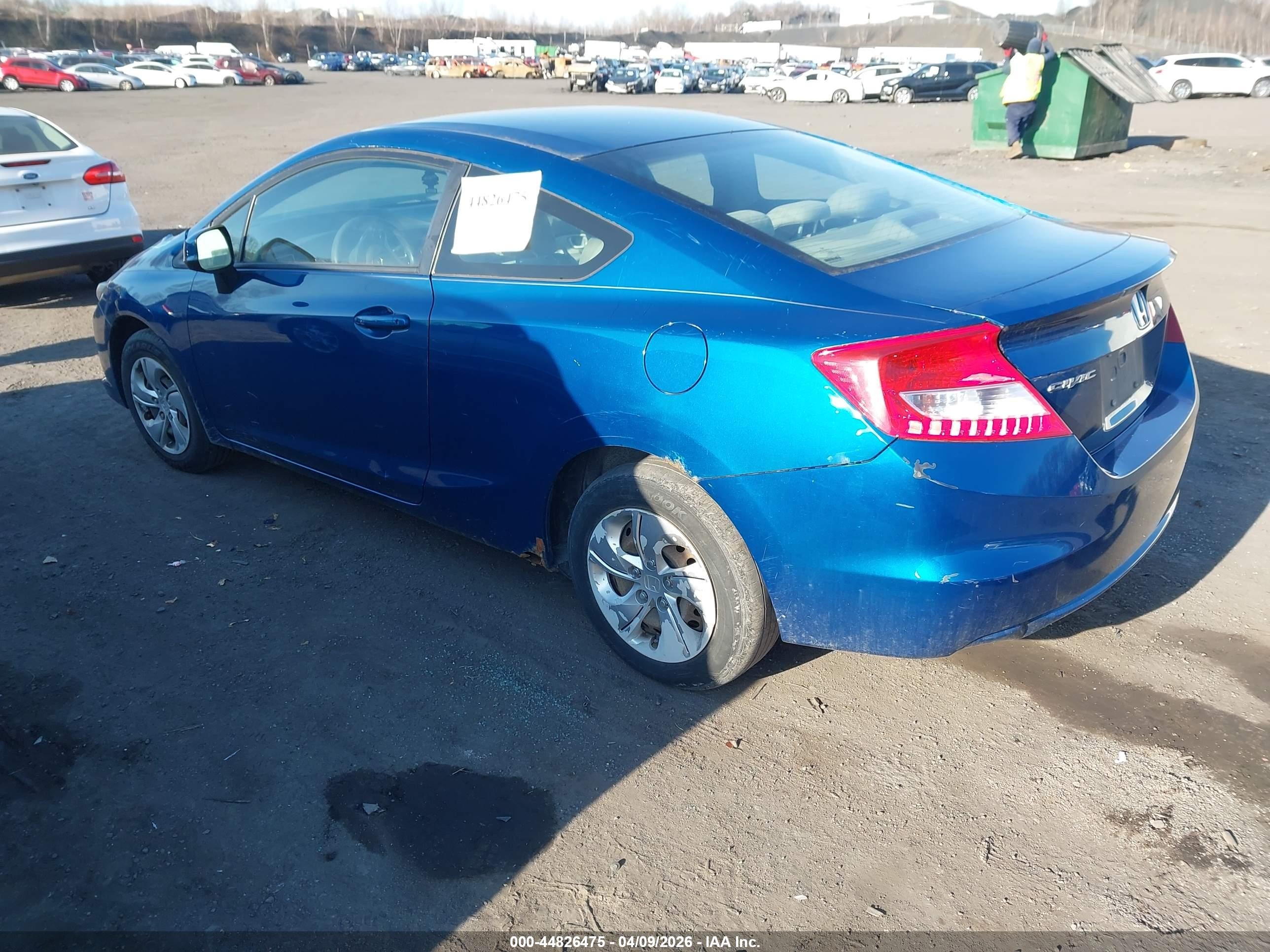 2013 Honda Civic Lx Blue vin: 2HGFG3B57DH509702