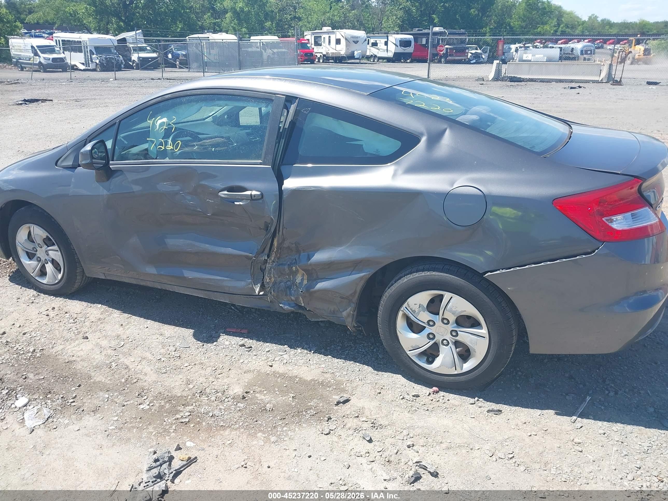 2013 Honda Civic Lx Gray vin: 2HGFG3B57DH519470