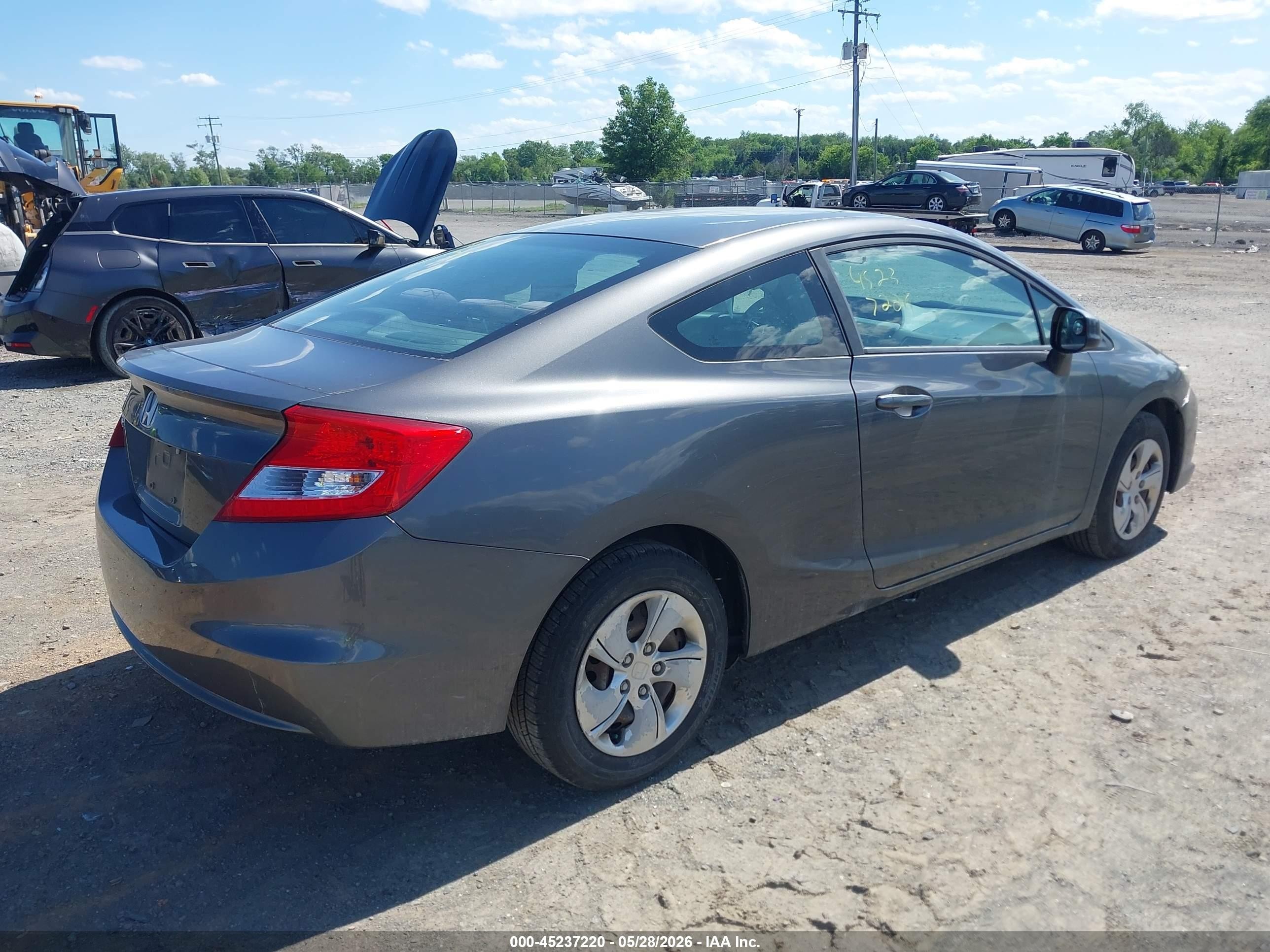 2013 Honda Civic Lx Gray vin: 2HGFG3B57DH519470