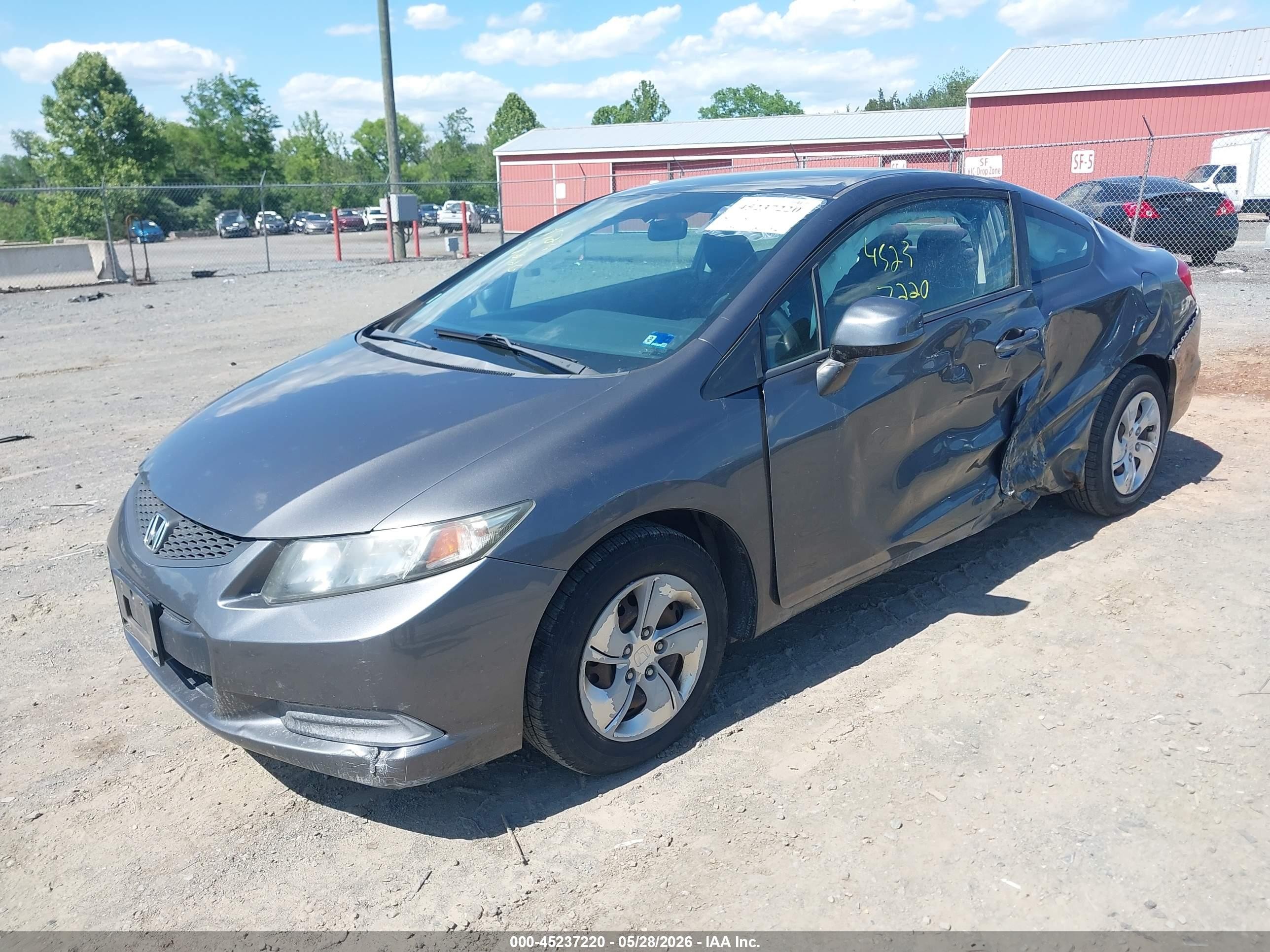 2013 Honda Civic Lx Gray vin: 2HGFG3B57DH519470