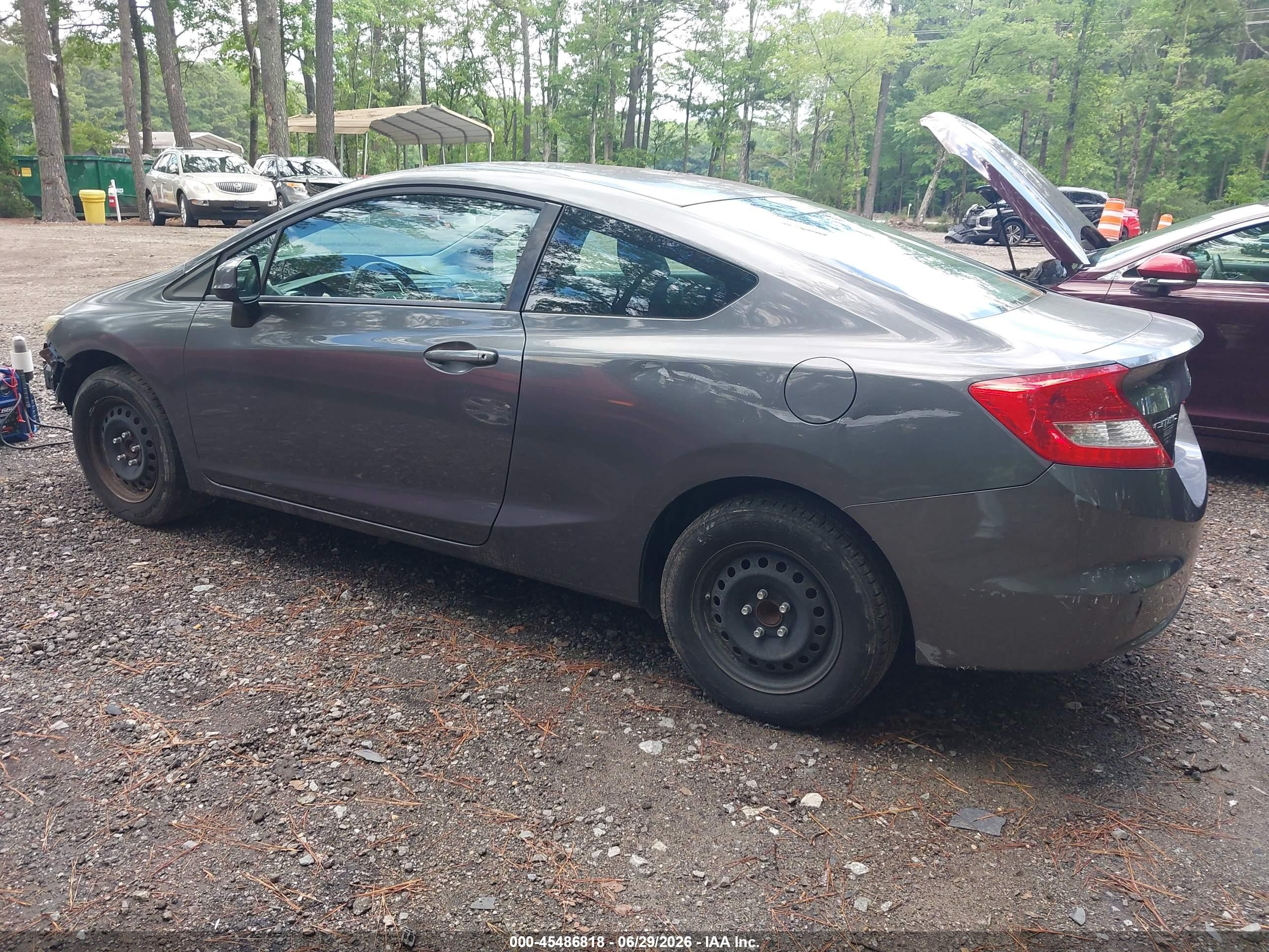 2013 Honda Civic Lx Gray vin: 2HGFG3B57DH525611