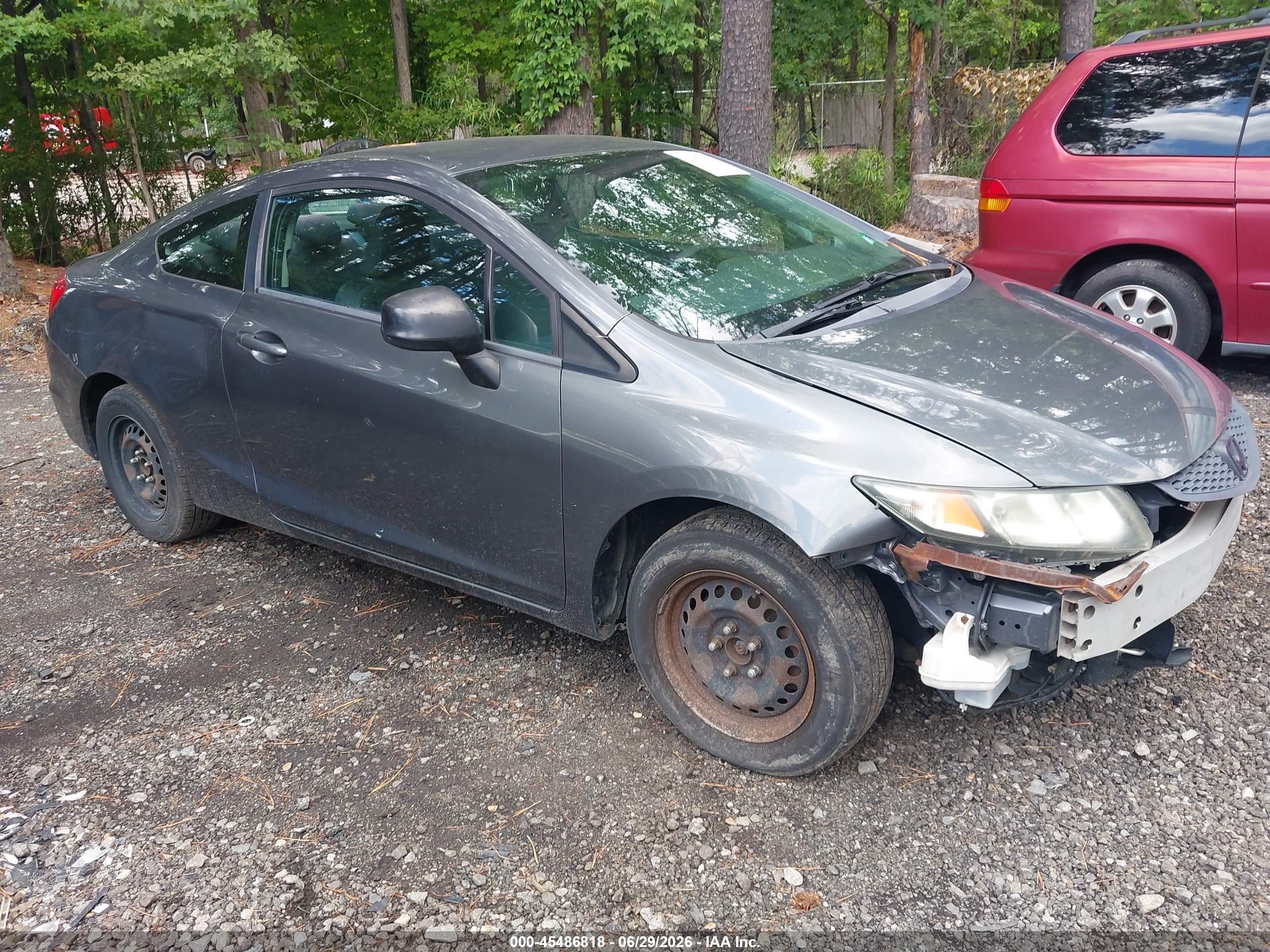 2013 Honda Civic Lx Gray vin: 2HGFG3B57DH525611