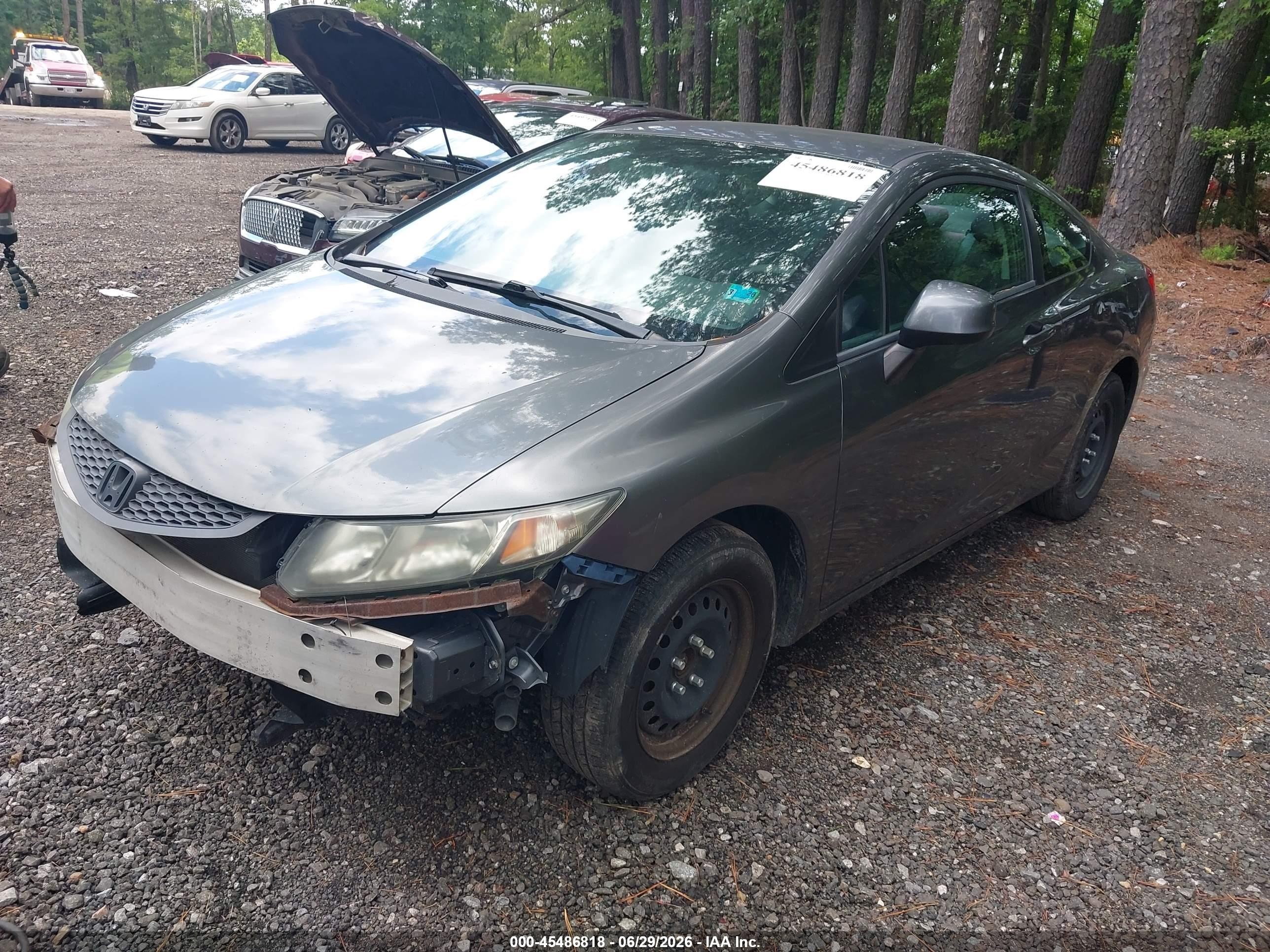 2013 Honda Civic Lx Gray vin: 2HGFG3B57DH525611