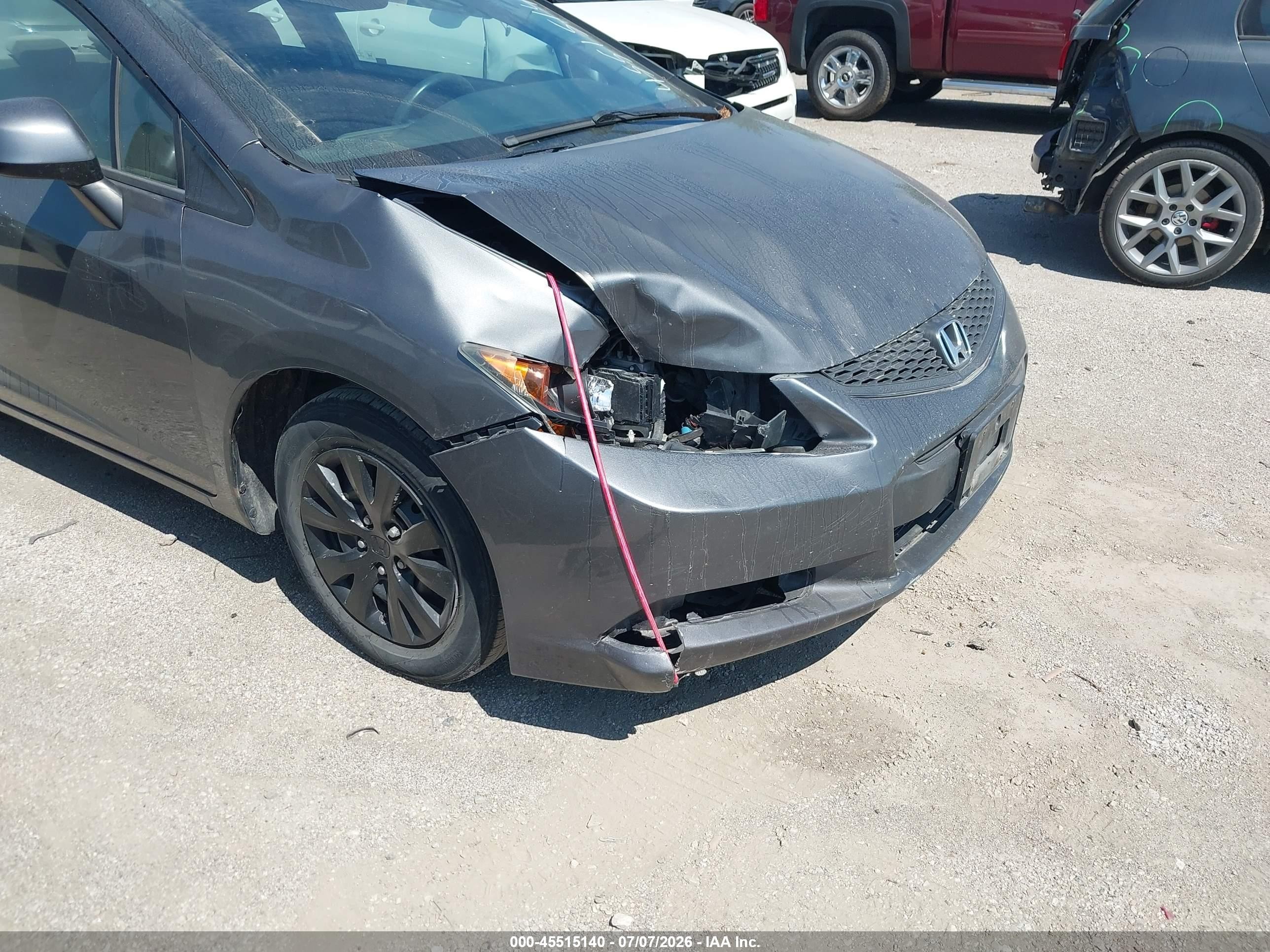 2012 Honda Civic Lx Gray vin: 2HGFG3B58CH511666