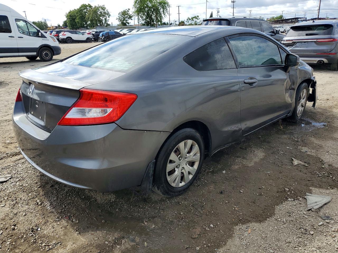 2012 Honda Civic Lx Gray vin: 2HGFG3B58CH515457