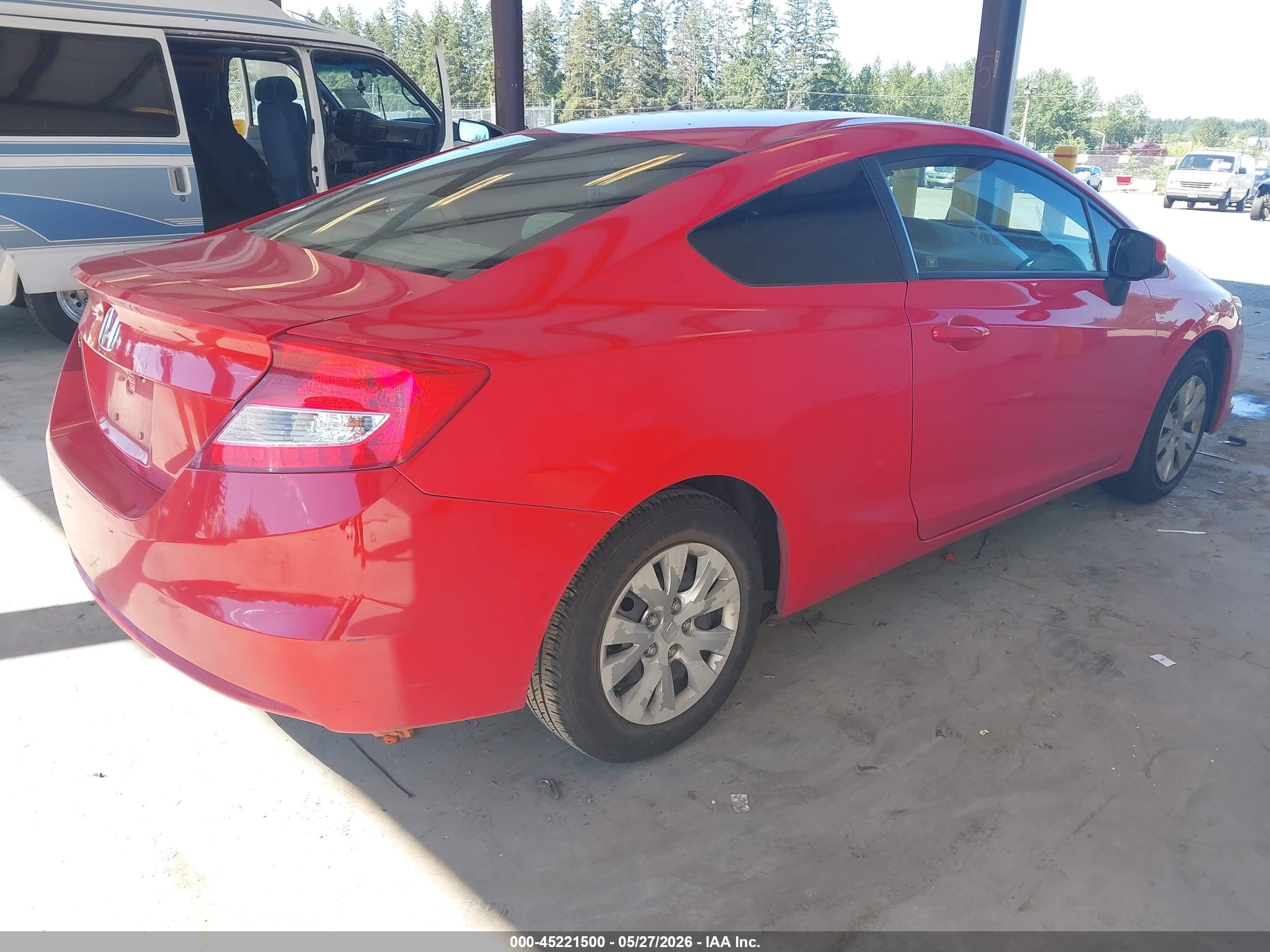 2012 Honda Civic Lx Red vin: 2HGFG3B58CH525888