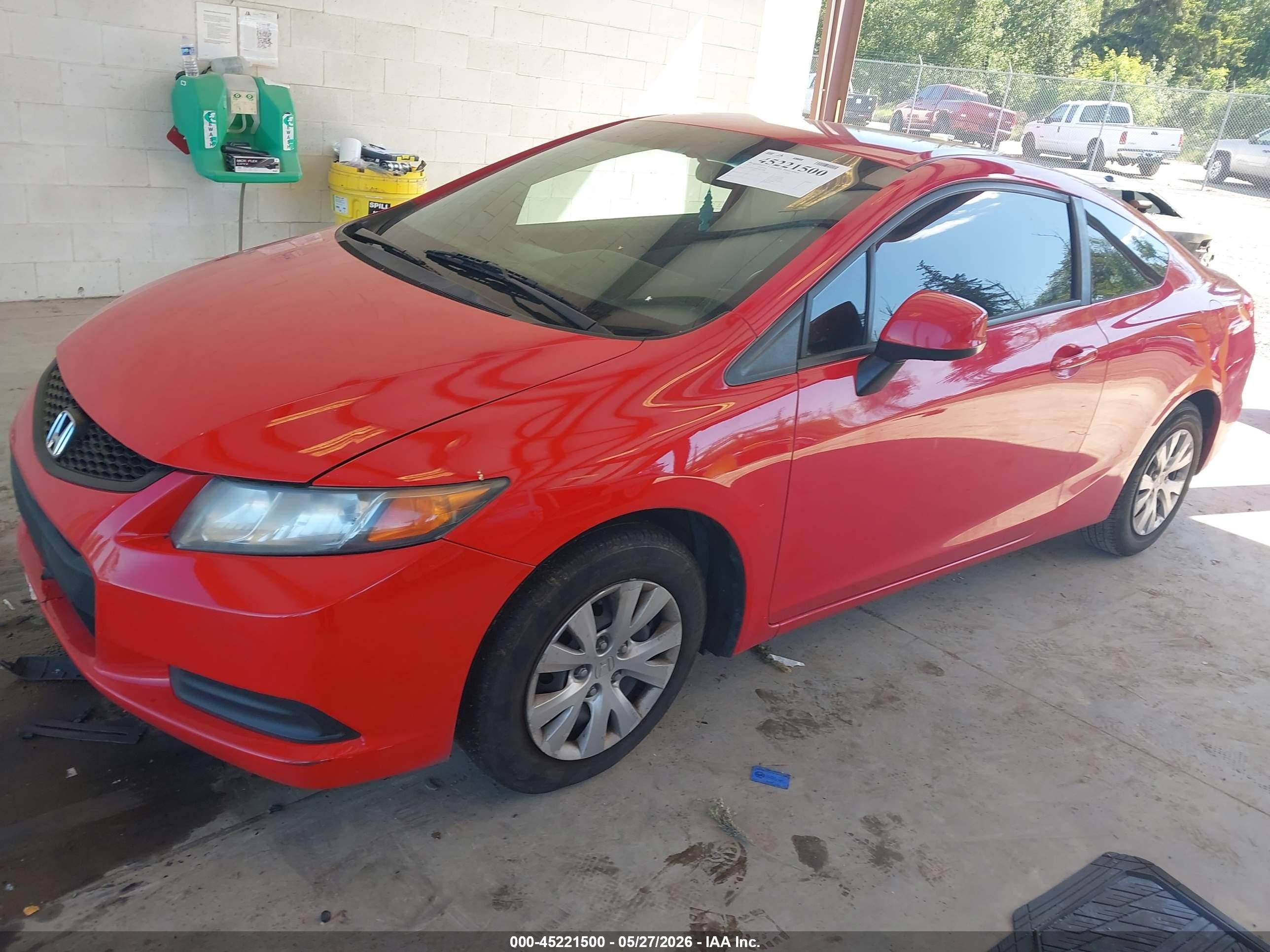 2012 Honda Civic Lx Red vin: 2HGFG3B58CH525888
