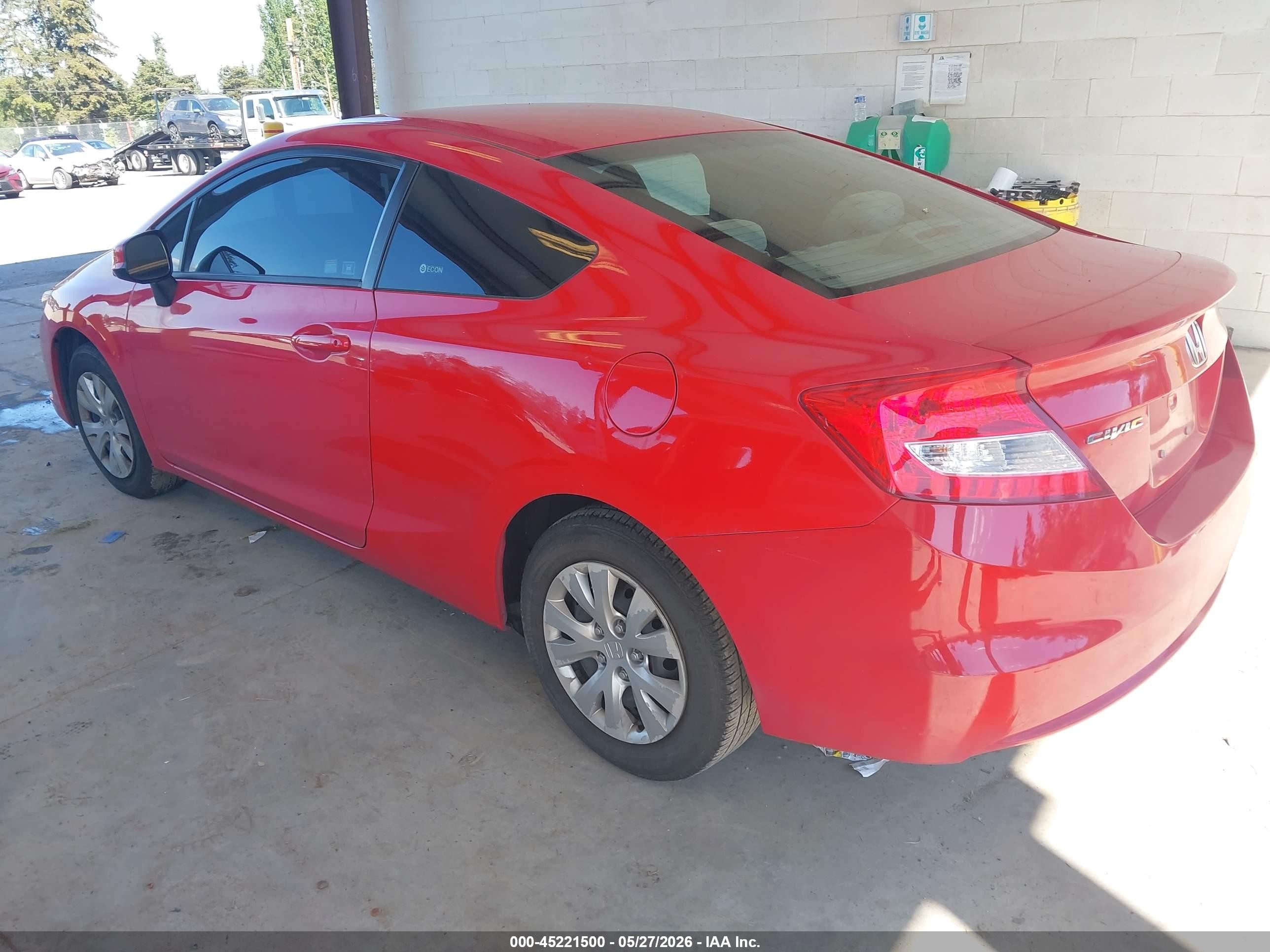 2012 Honda Civic Lx Red vin: 2HGFG3B58CH525888