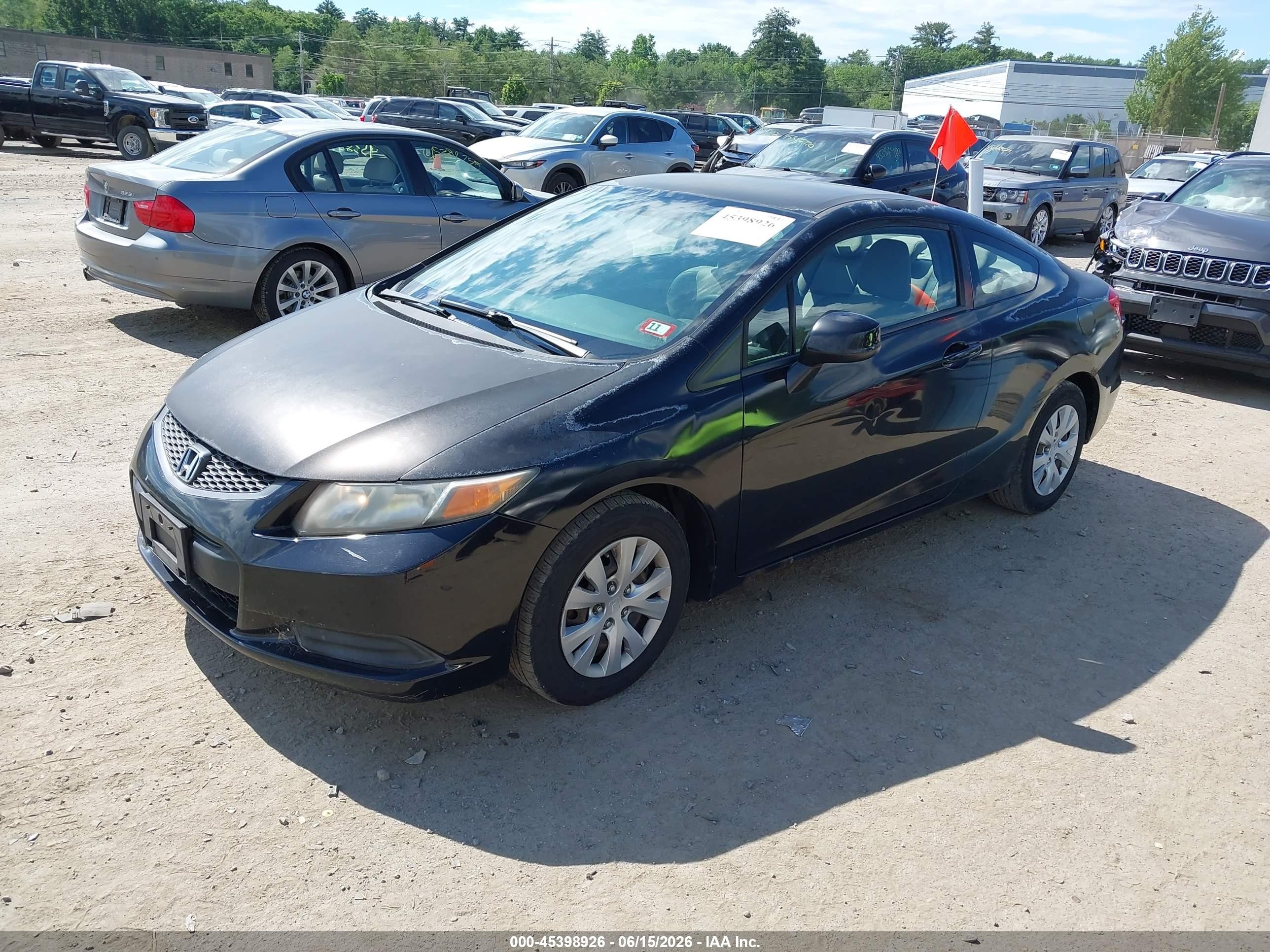 2012 Honda Civic Lx Black vin: 2HGFG3B58CH525972