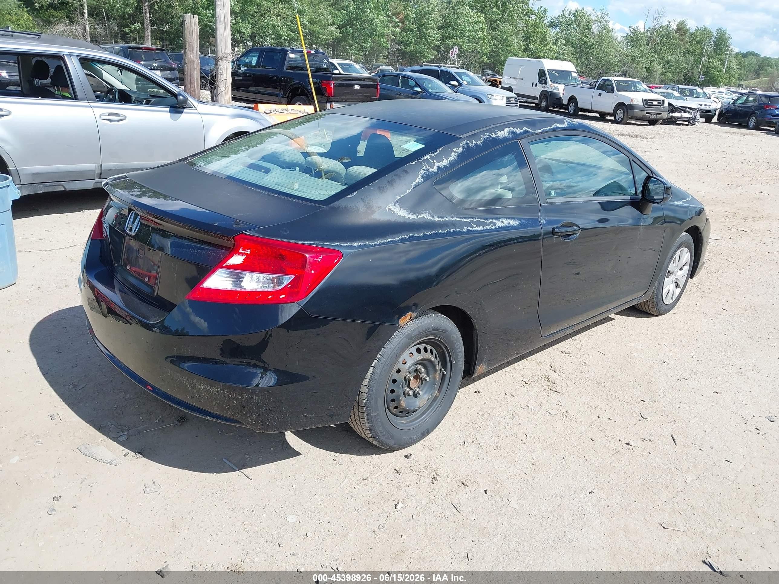 2012 Honda Civic Lx Black vin: 2HGFG3B58CH525972