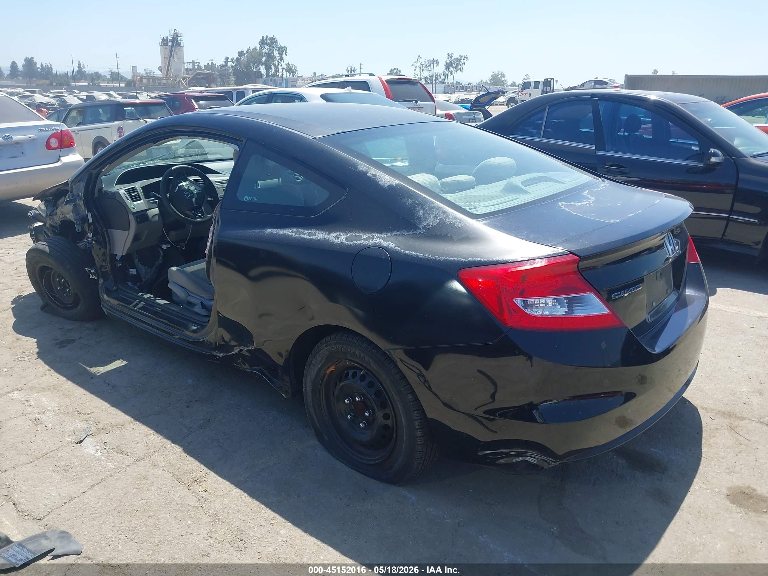 2012 Honda Civic Lx Black vin: 2HGFG3B58CH540567