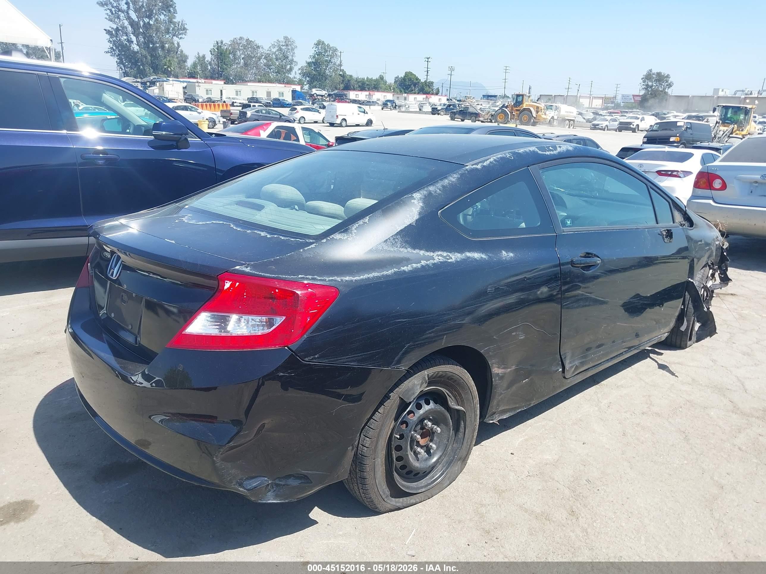 2012 Honda Civic Lx Black vin: 2HGFG3B58CH540567