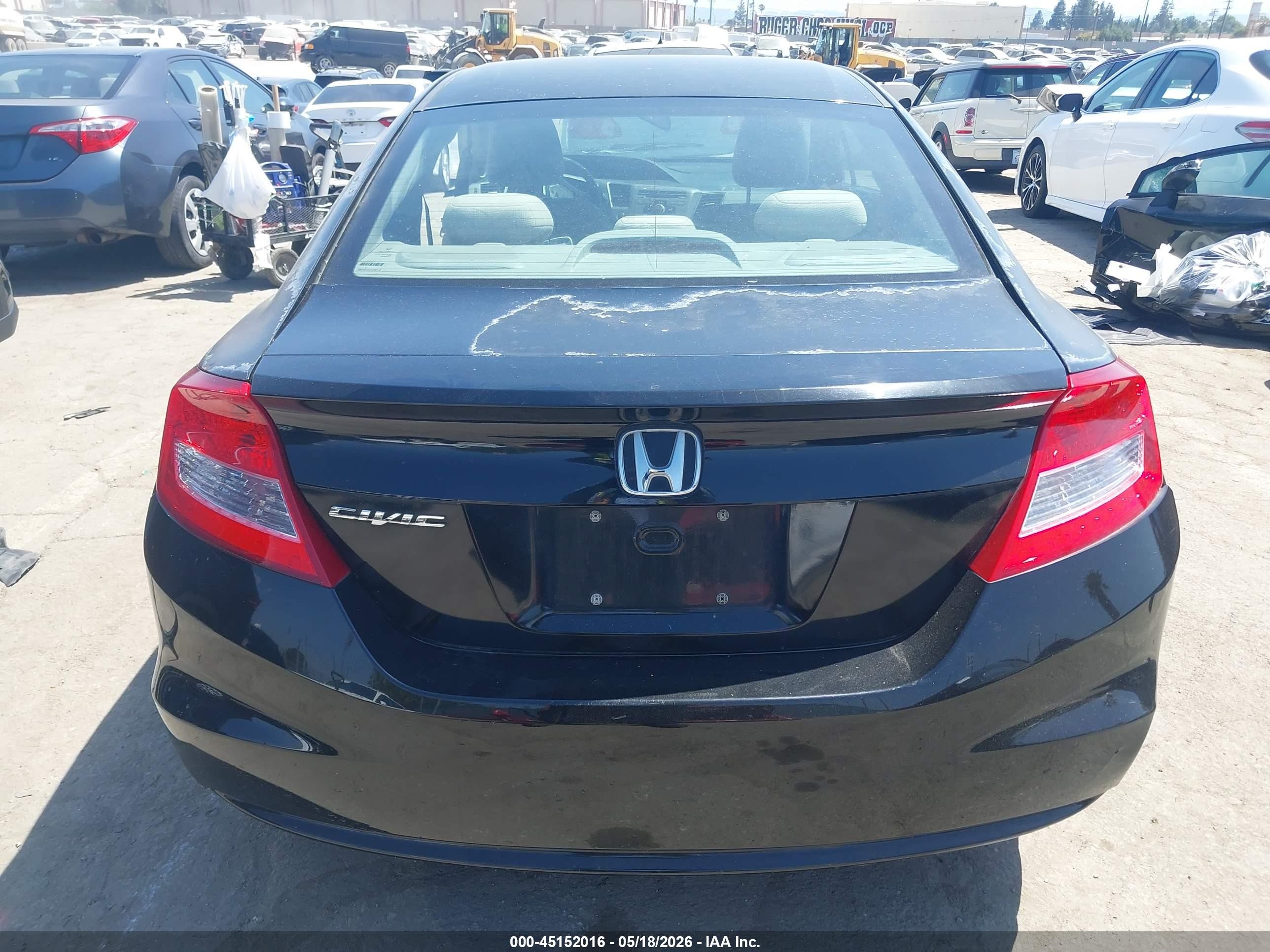 2012 Honda Civic Lx Black vin: 2HGFG3B58CH540567
