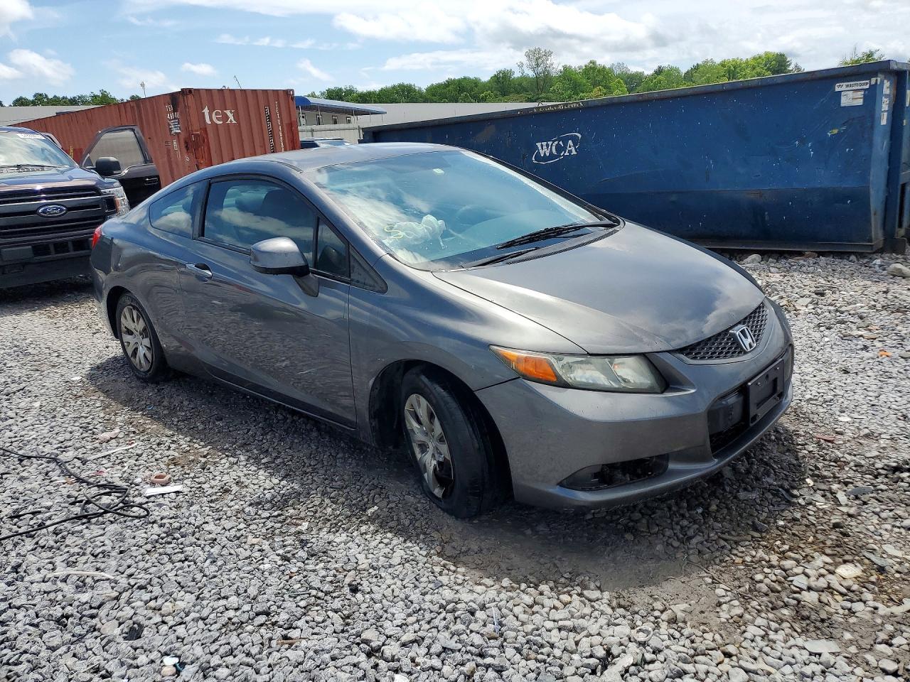 2012 Honda Civic Lx Gray vin: 2HGFG3B58CH550368