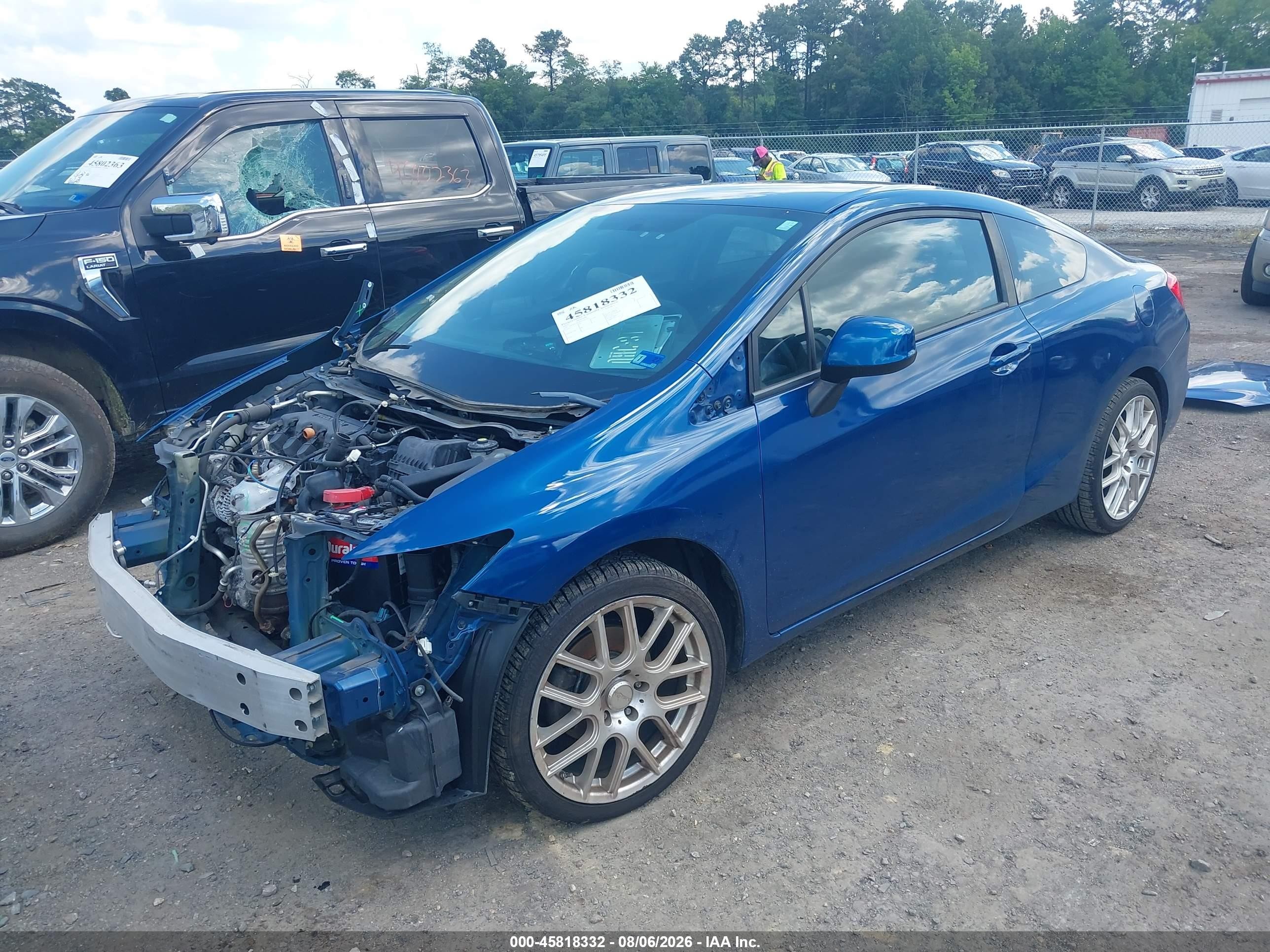 2013 Honda Civic Lx Blue vin: 2HGFG3B58DH506131