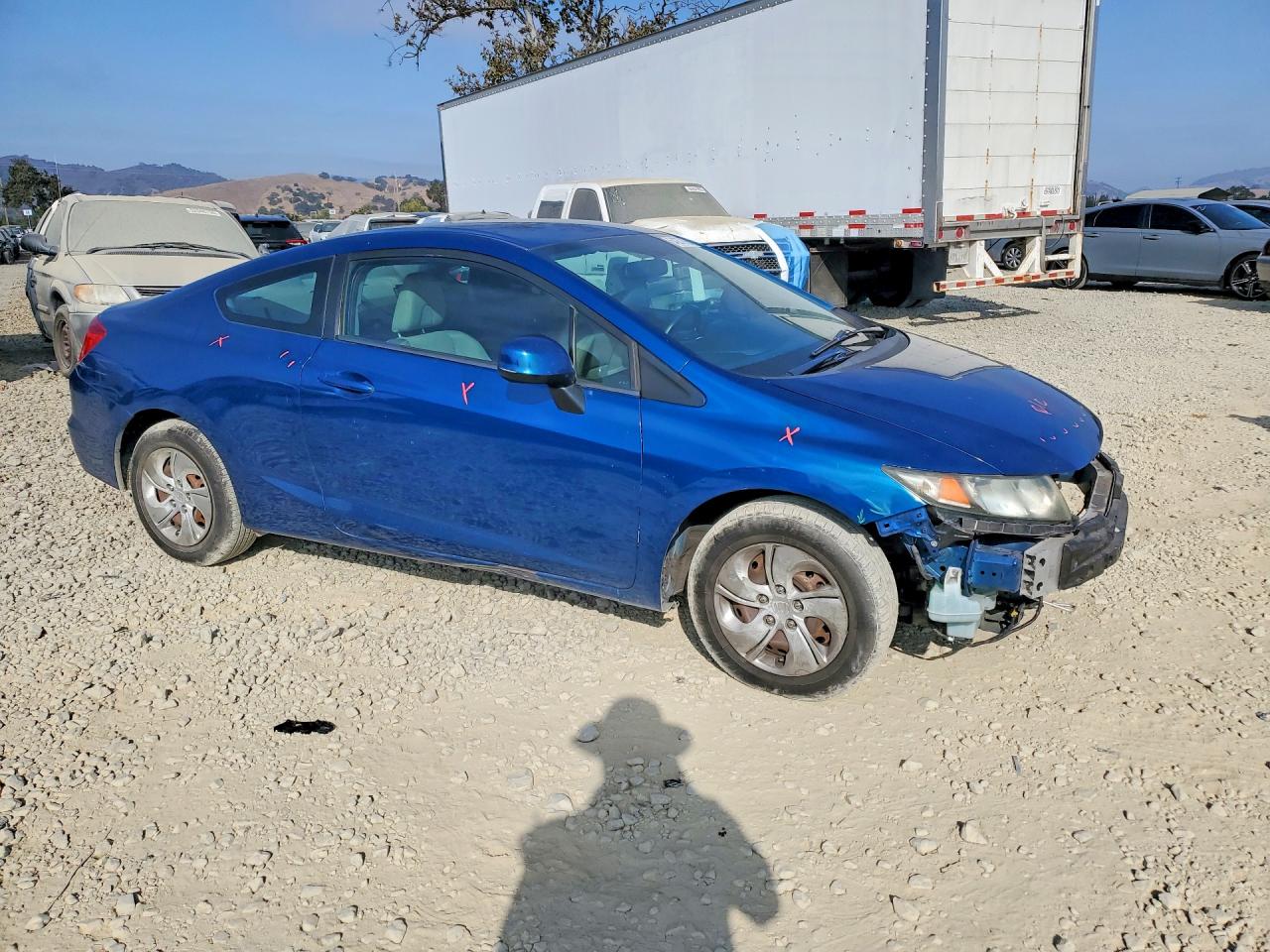 2013 Honda Civic Lx Blue vin: 2HGFG3B58DH530963
