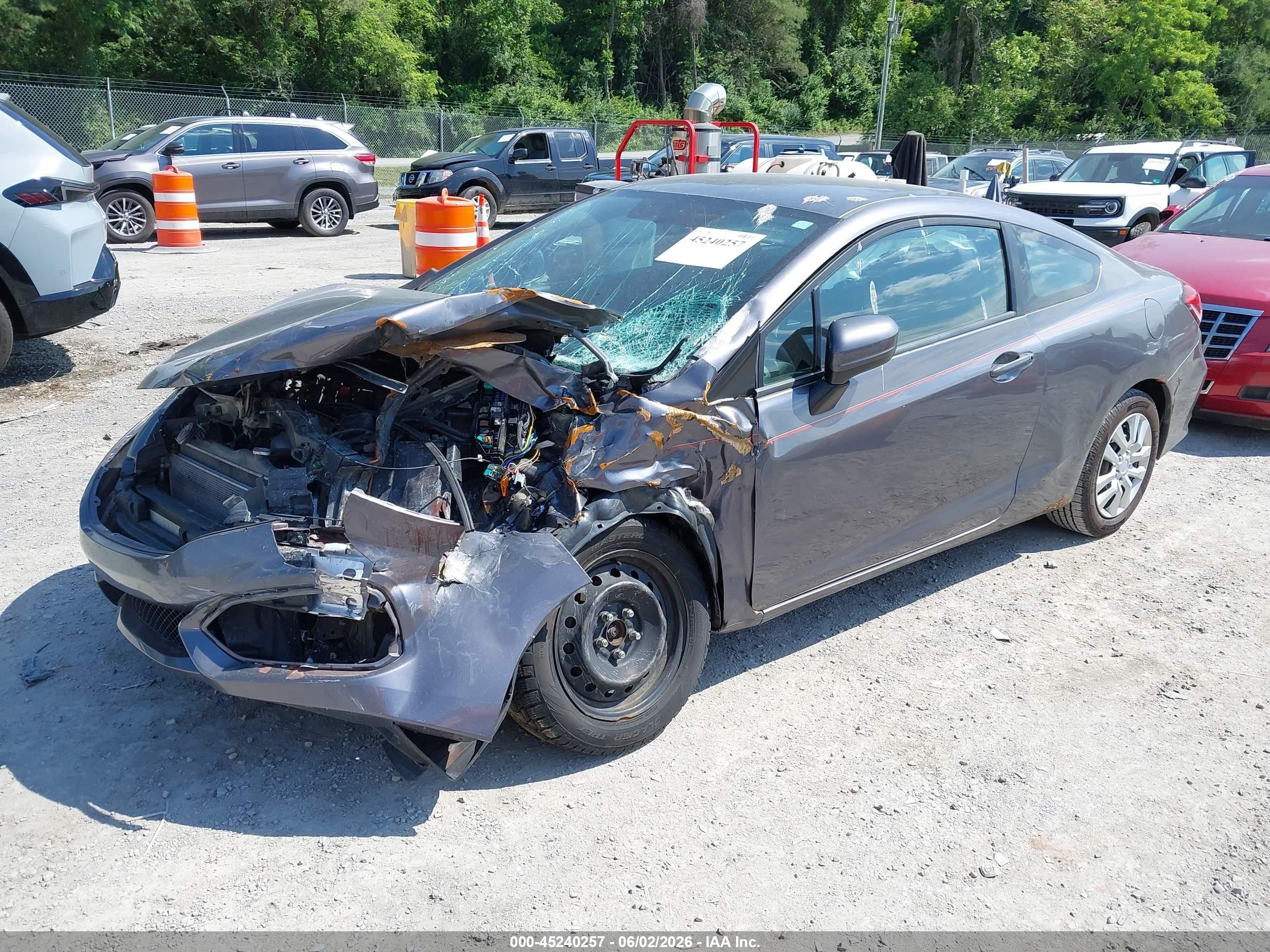2014 Honda Civic Lx Gray vin: 2HGFG3B58EH513372