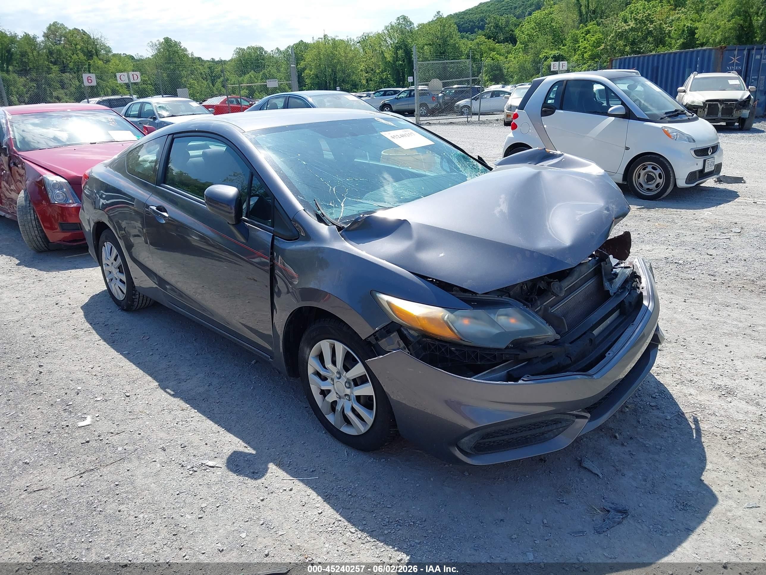 2014 Honda Civic Lx Gray vin: 2HGFG3B58EH513372