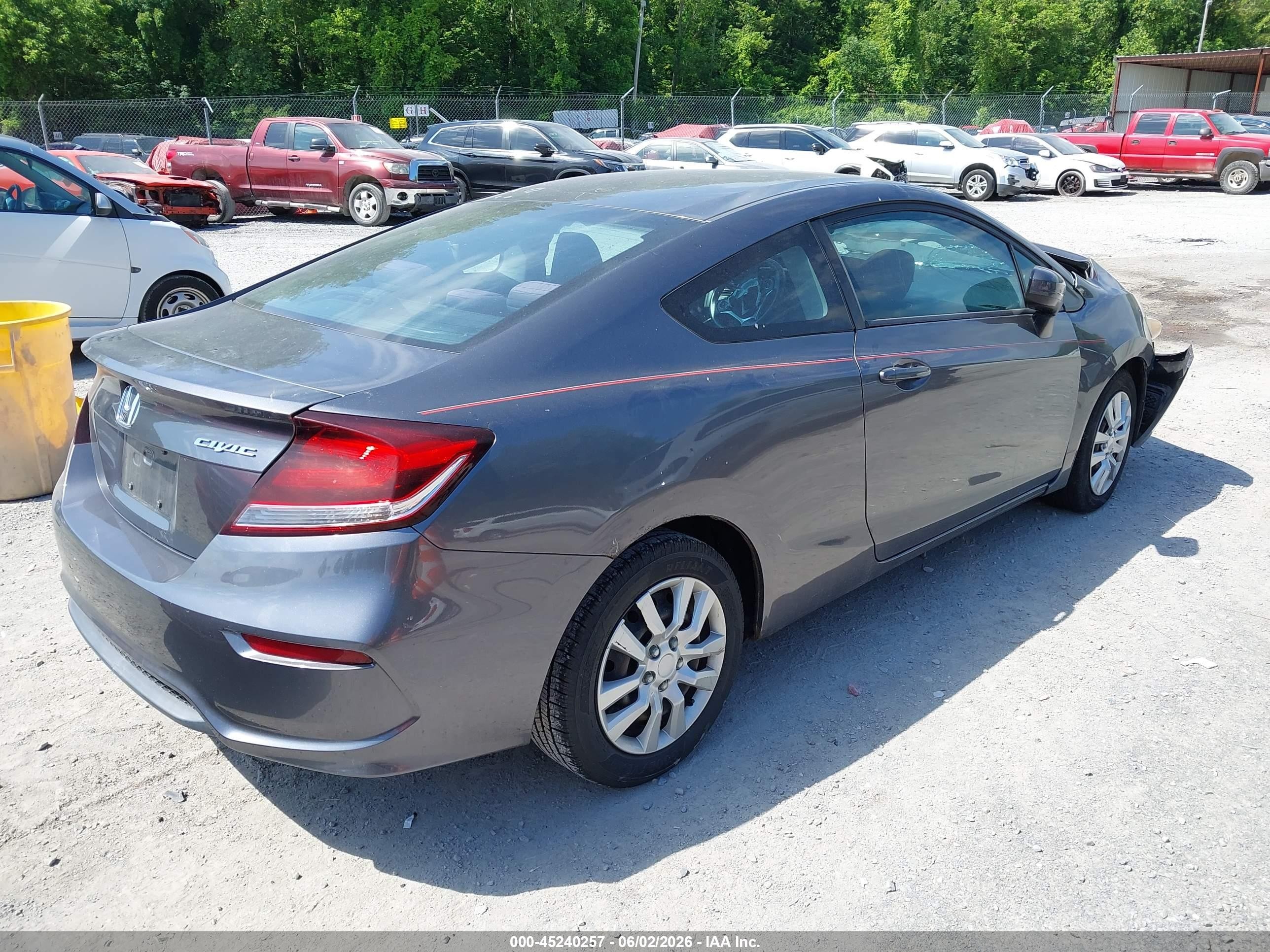 2014 Honda Civic Lx Gray vin: 2HGFG3B58EH513372
