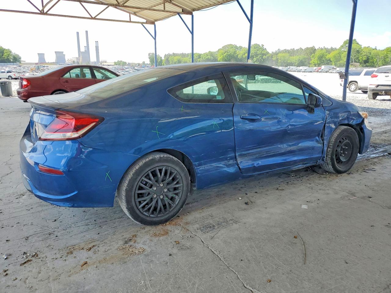 2014 Honda Civic Lx Blue vin: 2HGFG3B58EH520595