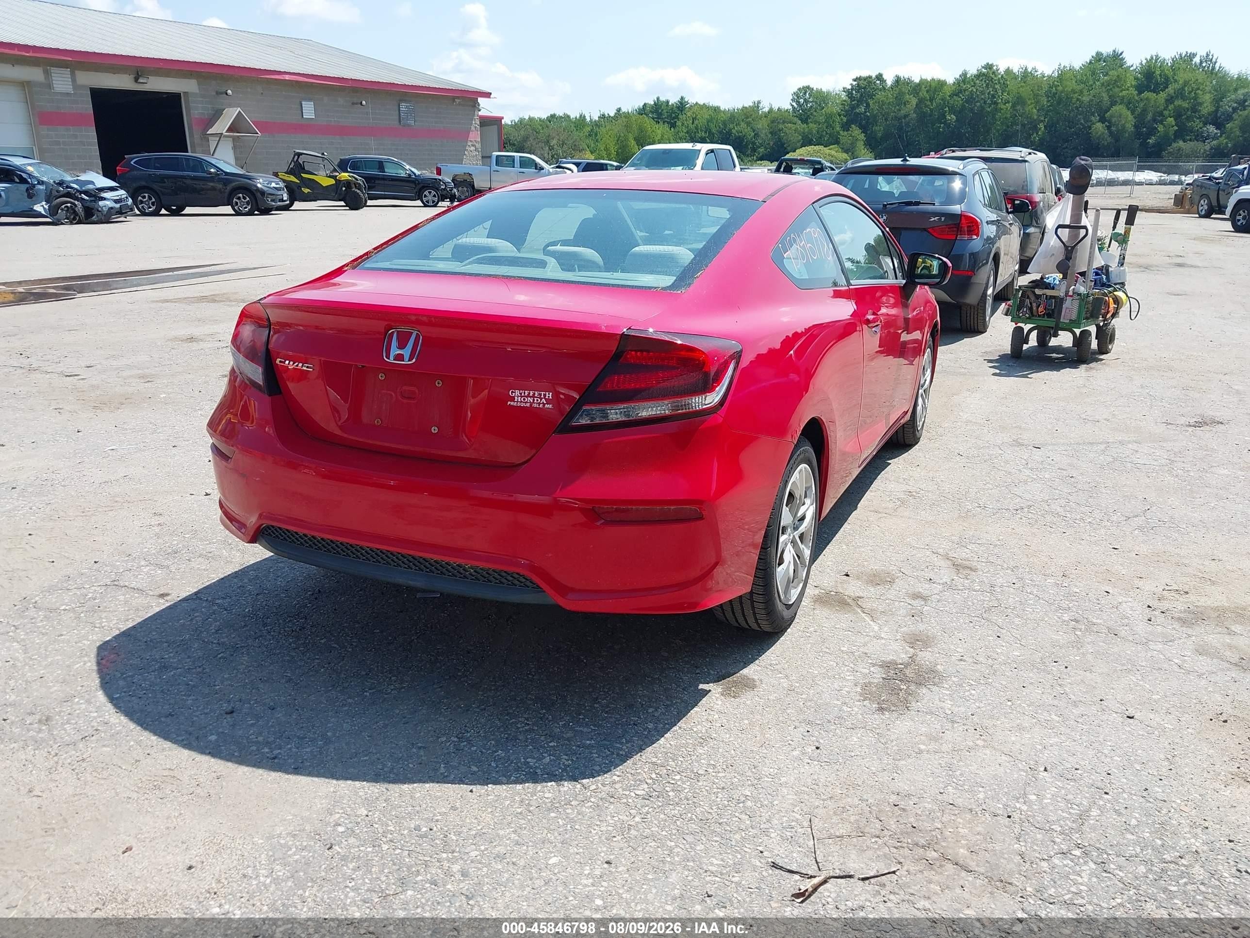 2015 Honda Civic Lx Red vin: 2HGFG3B58FH510408