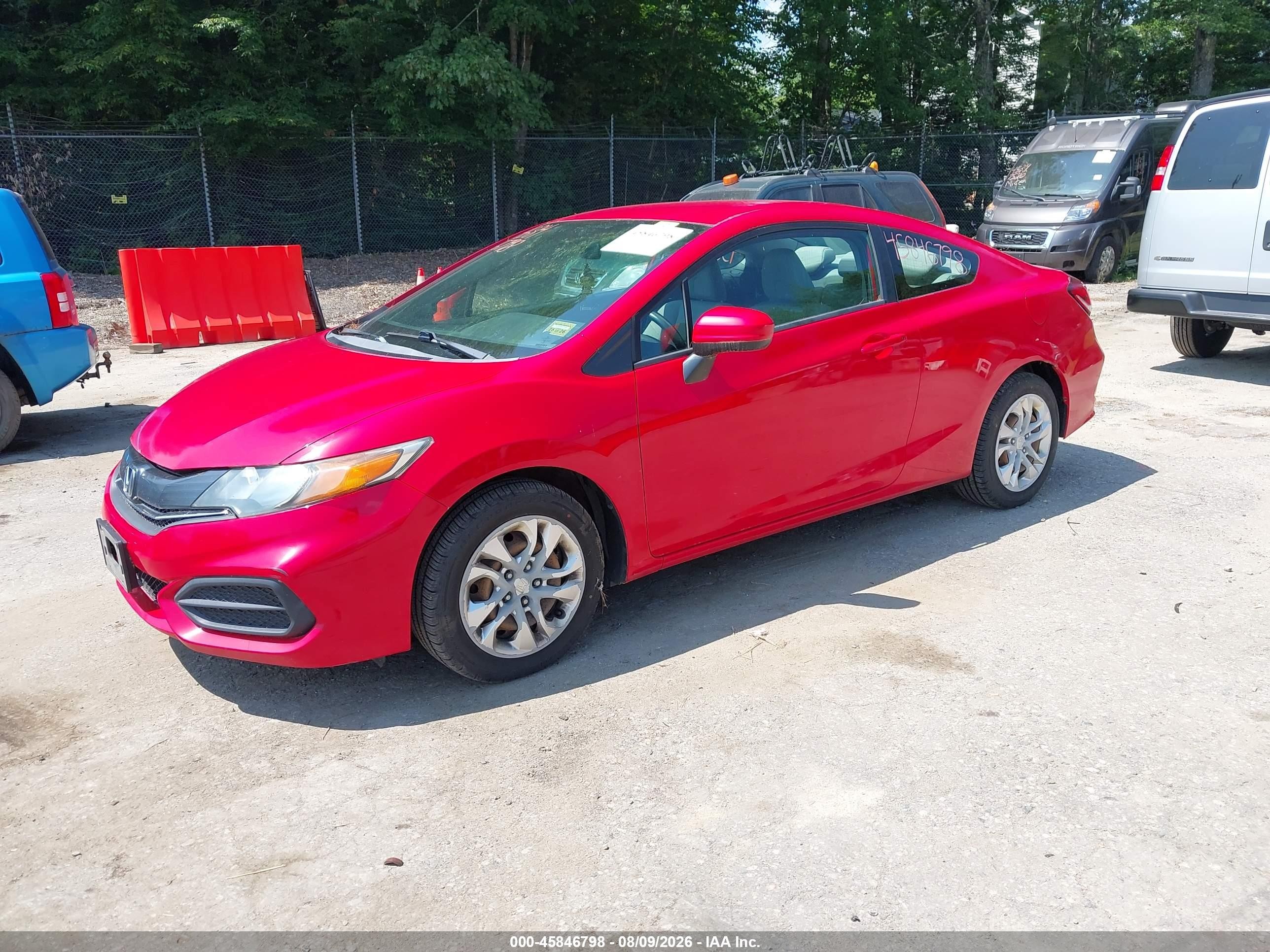 2015 Honda Civic Lx Red vin: 2HGFG3B58FH510408
