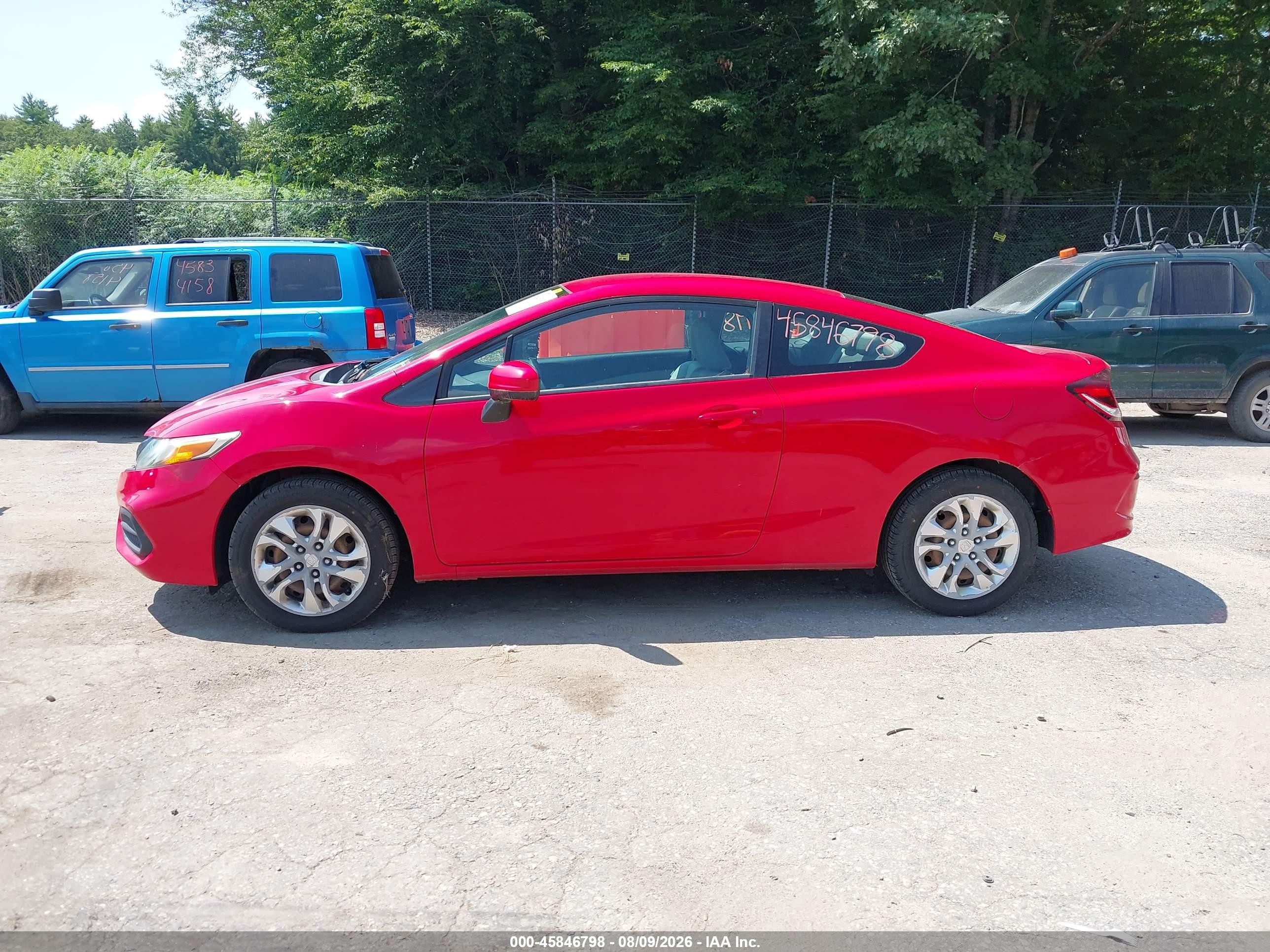 2015 Honda Civic Lx Red vin: 2HGFG3B58FH510408