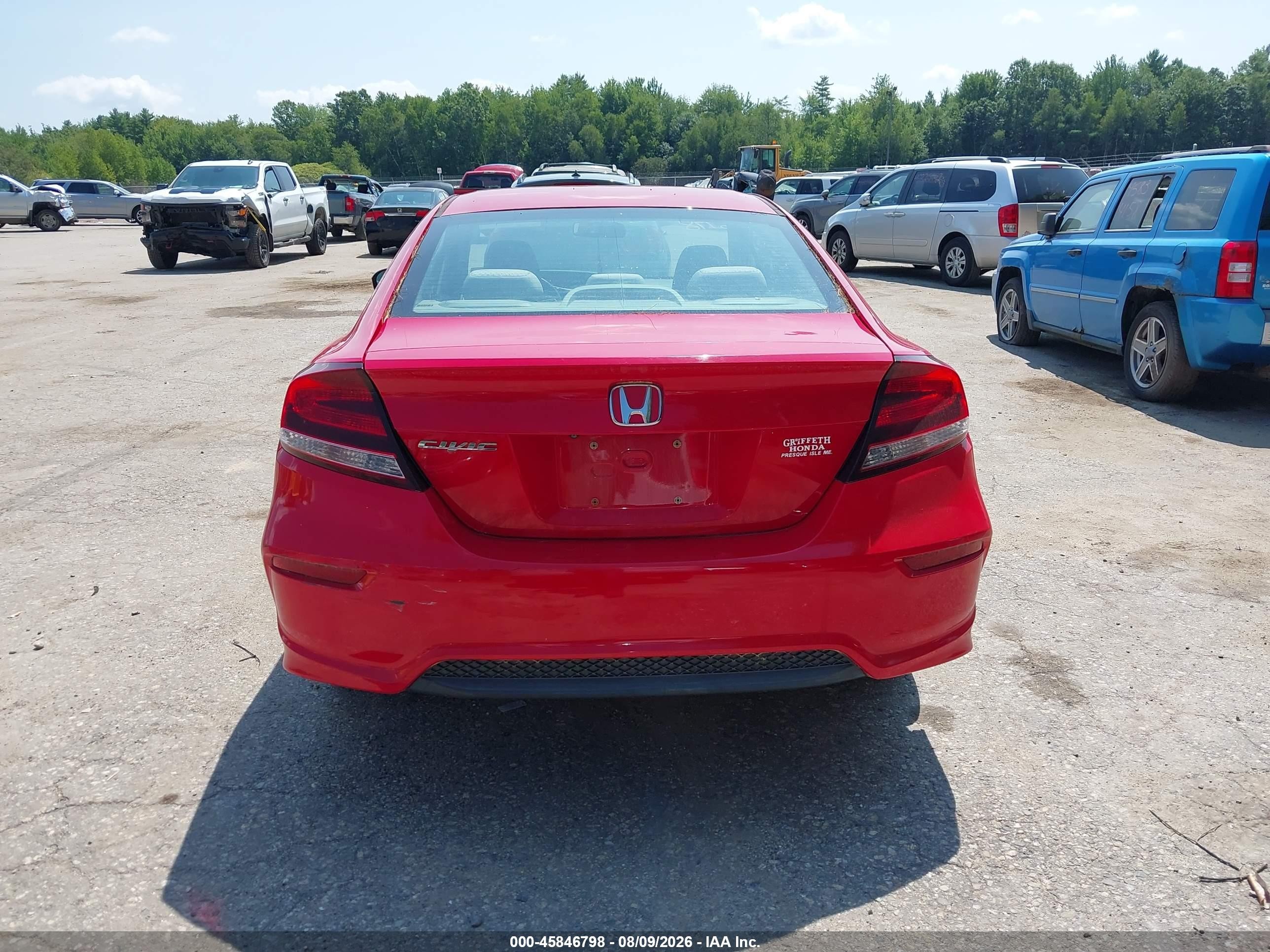 2015 Honda Civic Lx Red vin: 2HGFG3B58FH510408