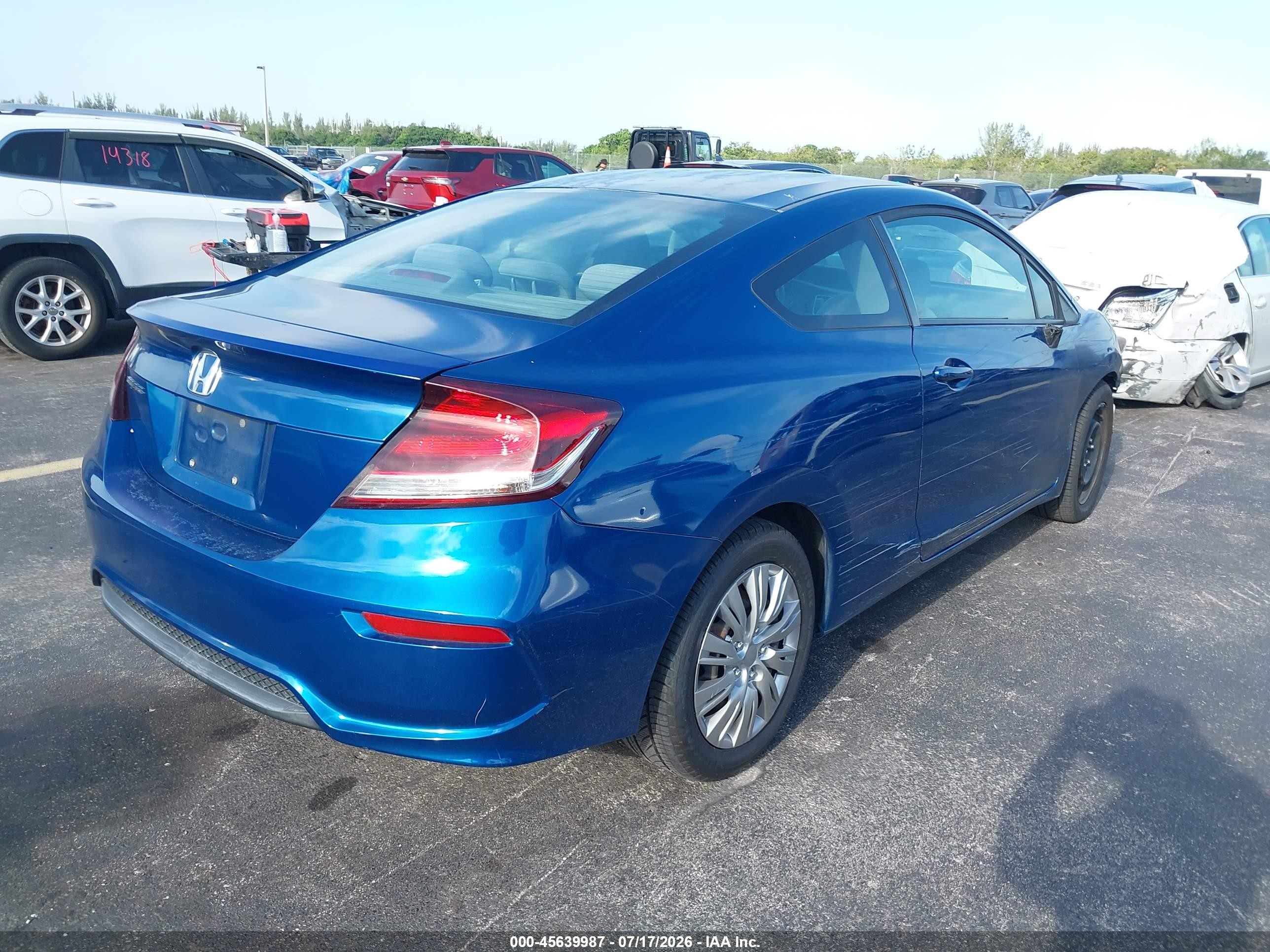 2015 Honda Civic Lx Blue vin: 2HGFG3B58FH524356