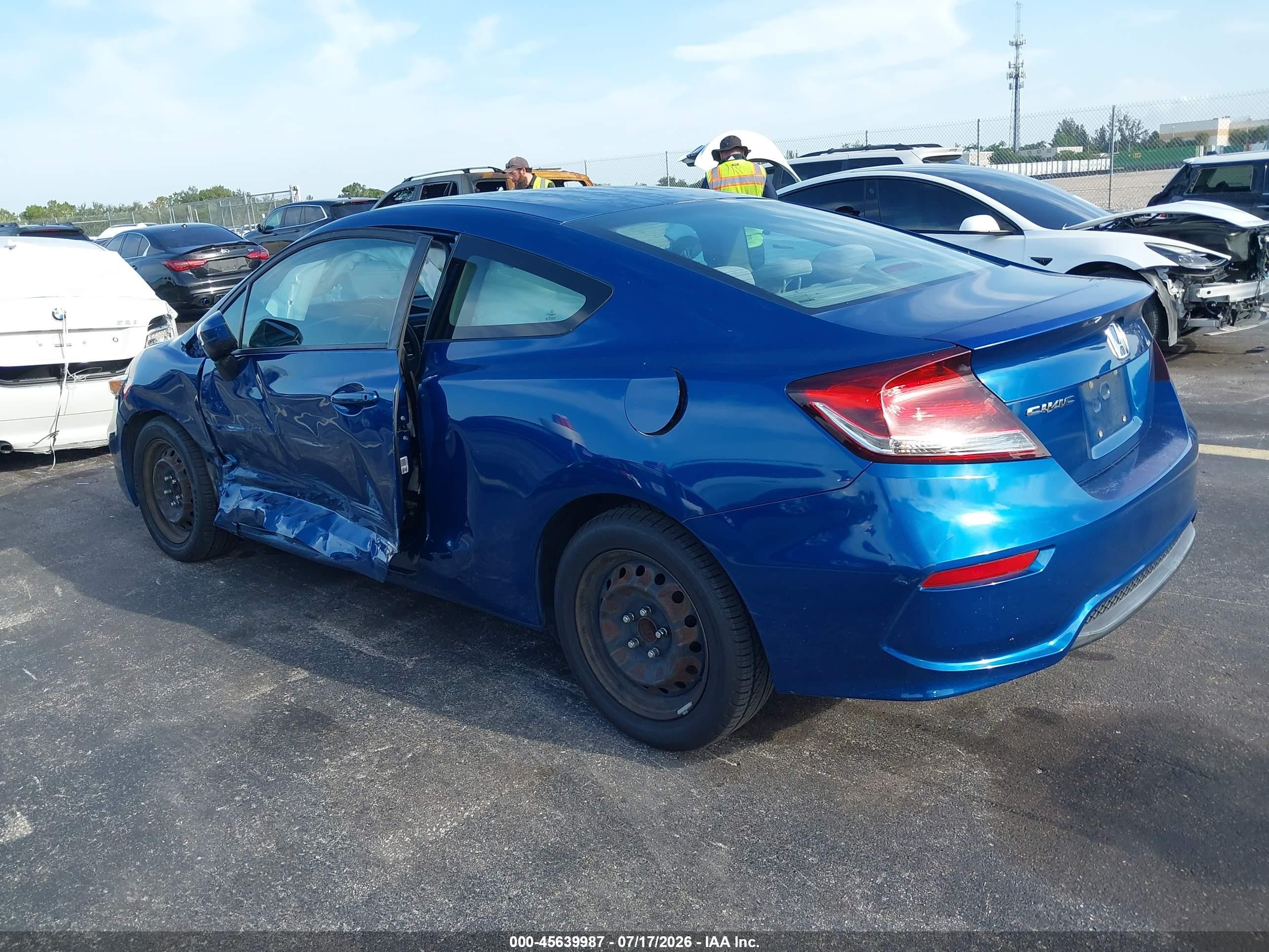 2015 Honda Civic Lx Blue vin: 2HGFG3B58FH524356