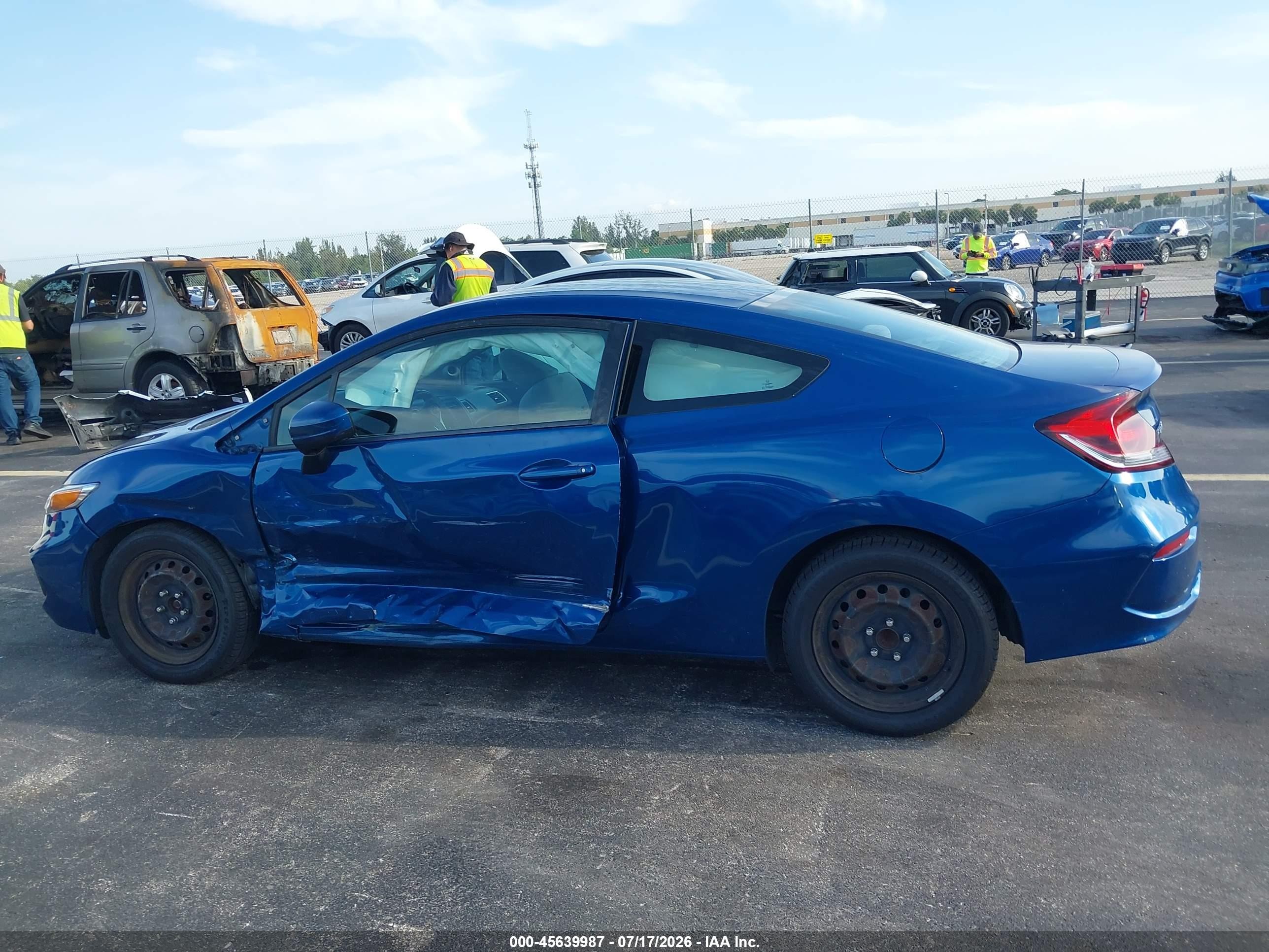 2015 Honda Civic Lx Blue vin: 2HGFG3B58FH524356