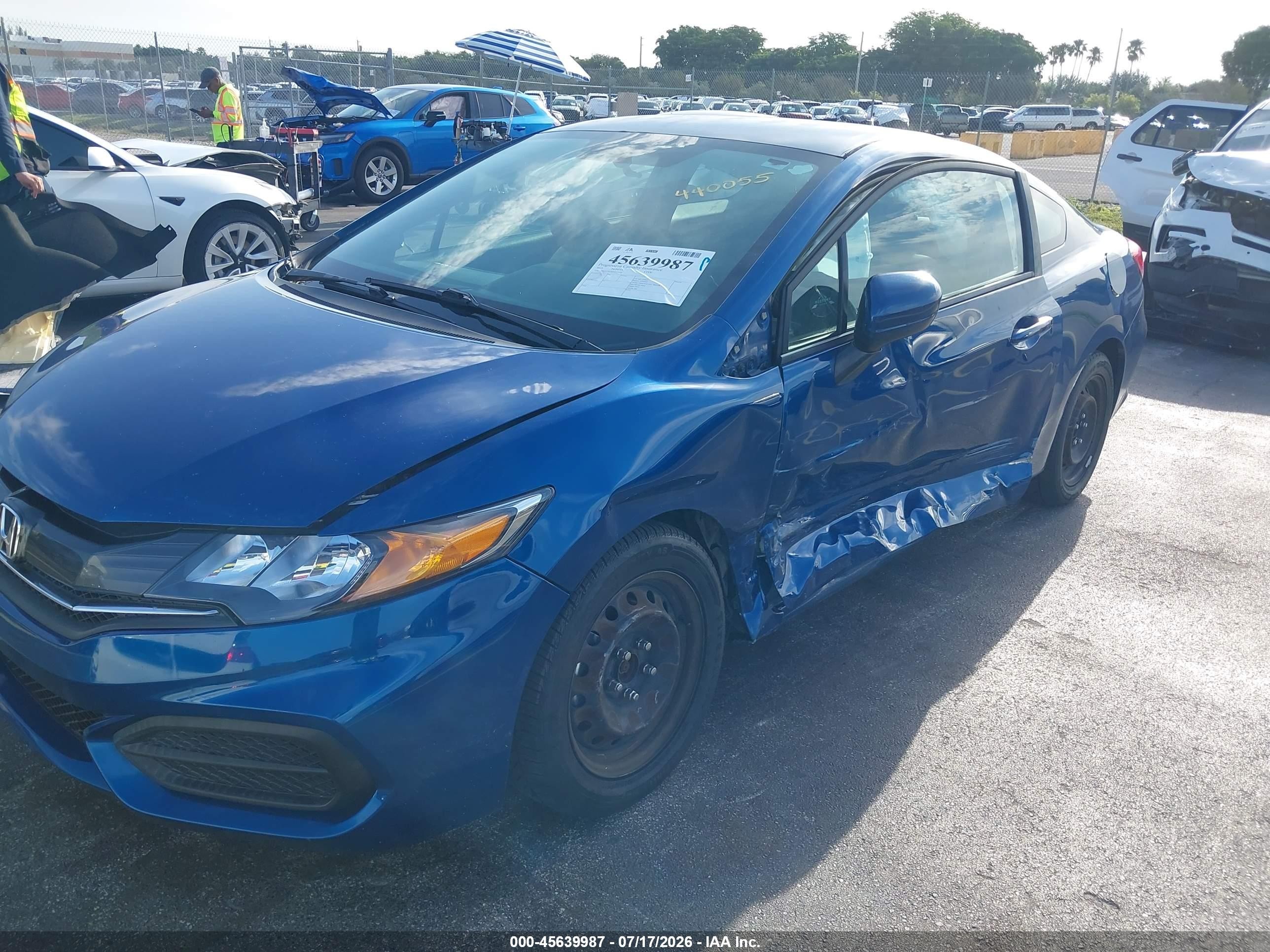 2015 Honda Civic Lx Blue vin: 2HGFG3B58FH524356