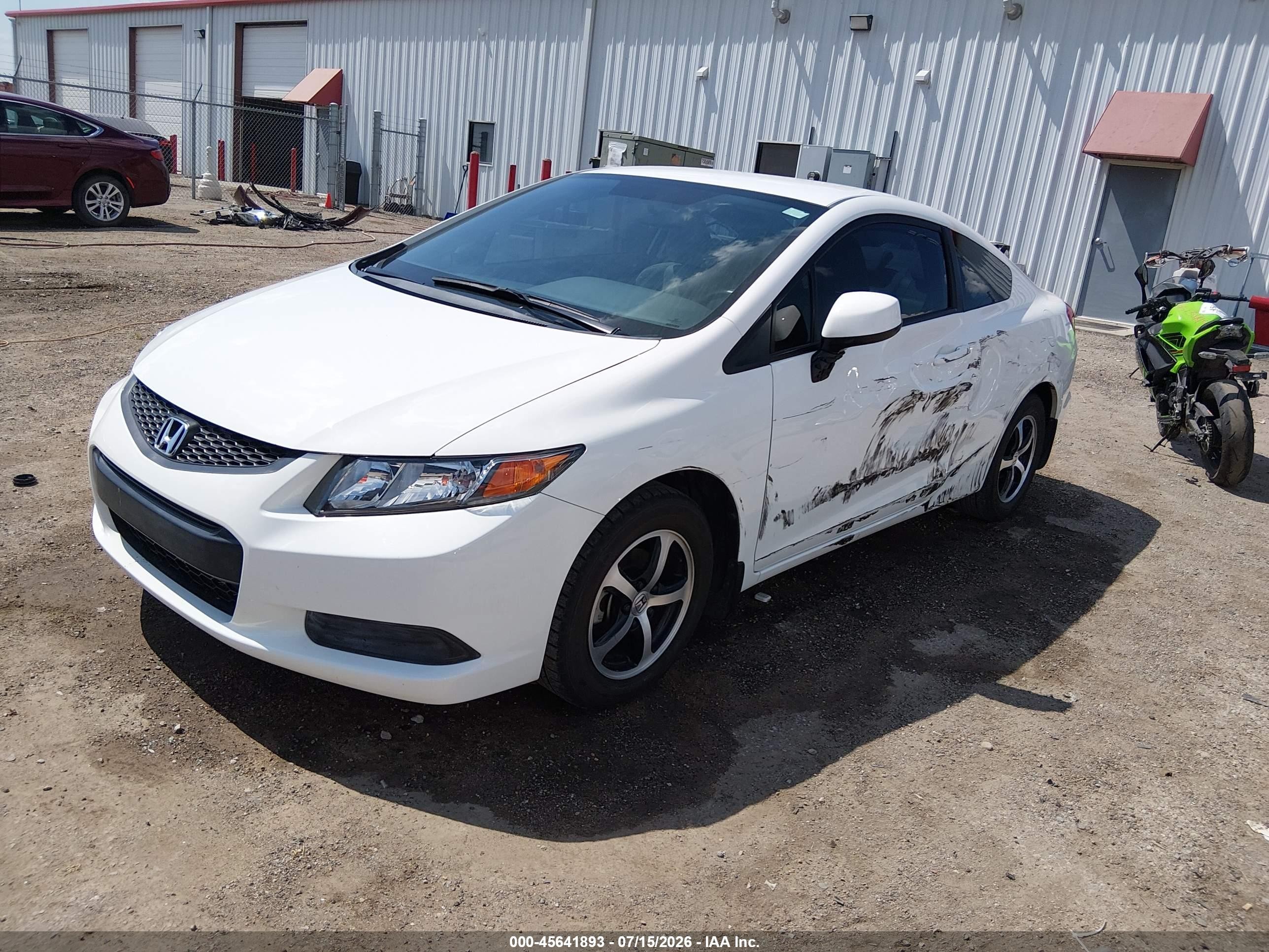 2012 Honda Civic Lx White vin: 2HGFG3B59CH546281