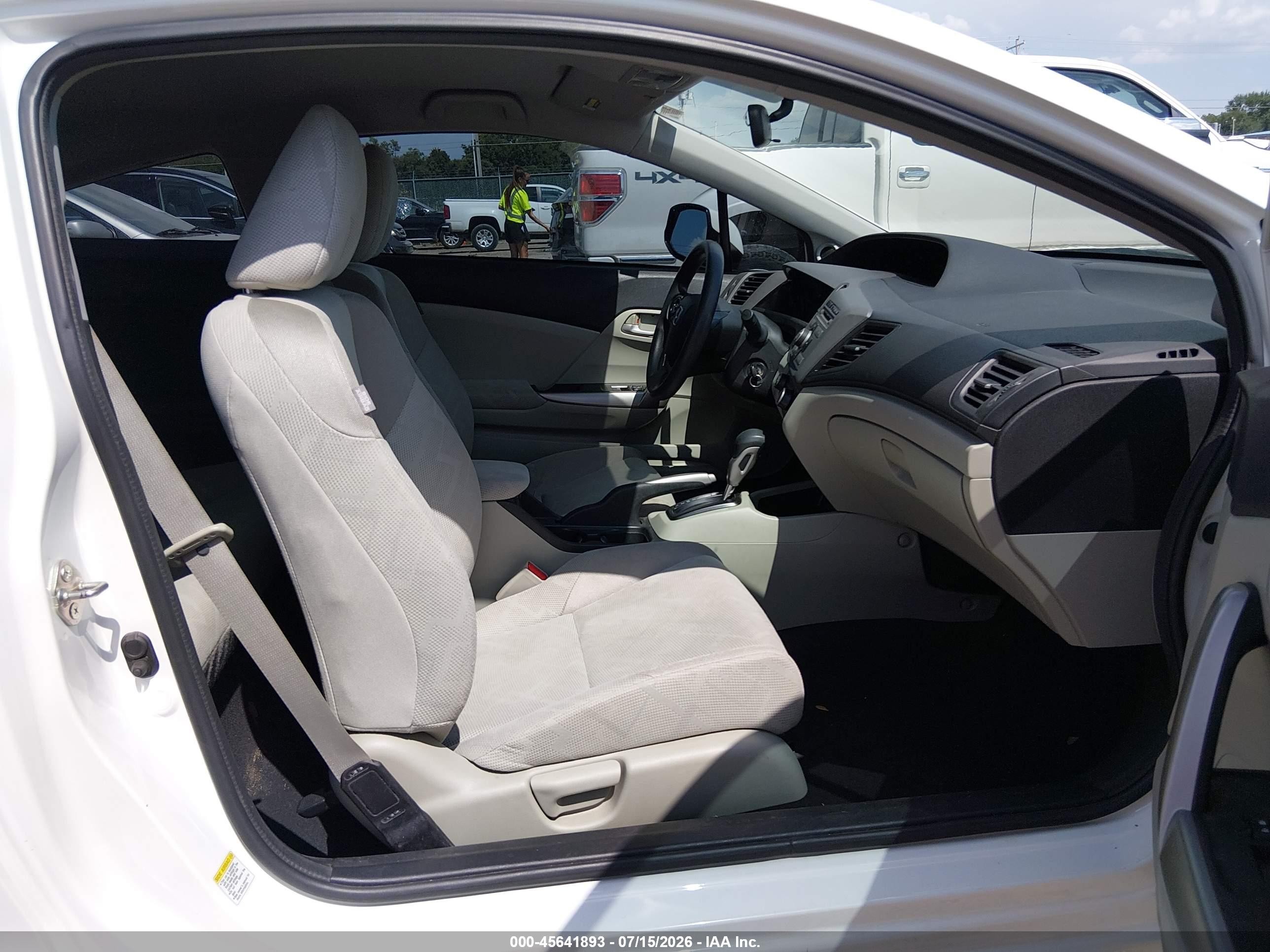 2012 Honda Civic Lx White vin: 2HGFG3B59CH546281