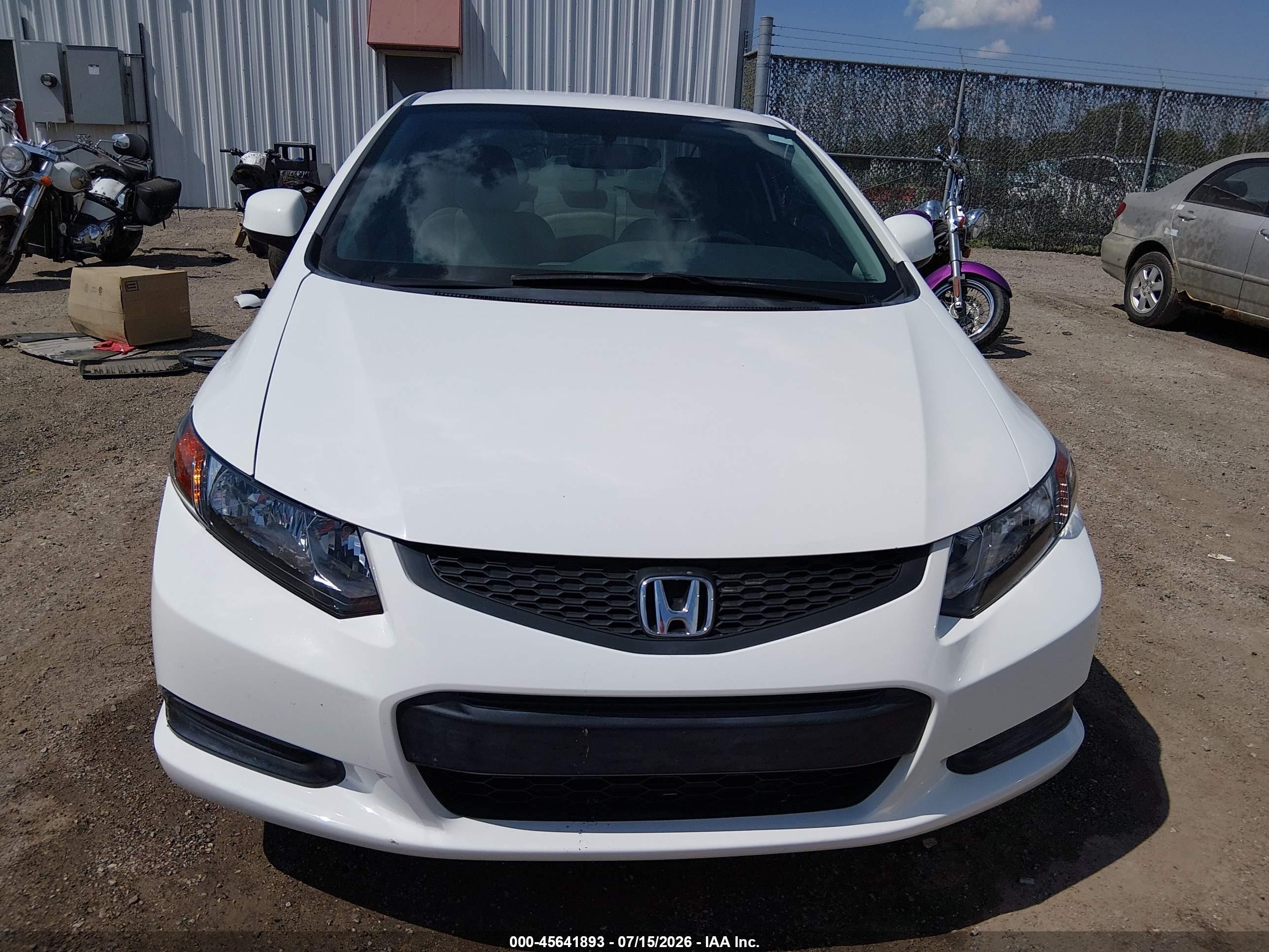 2012 Honda Civic Lx White vin: 2HGFG3B59CH546281