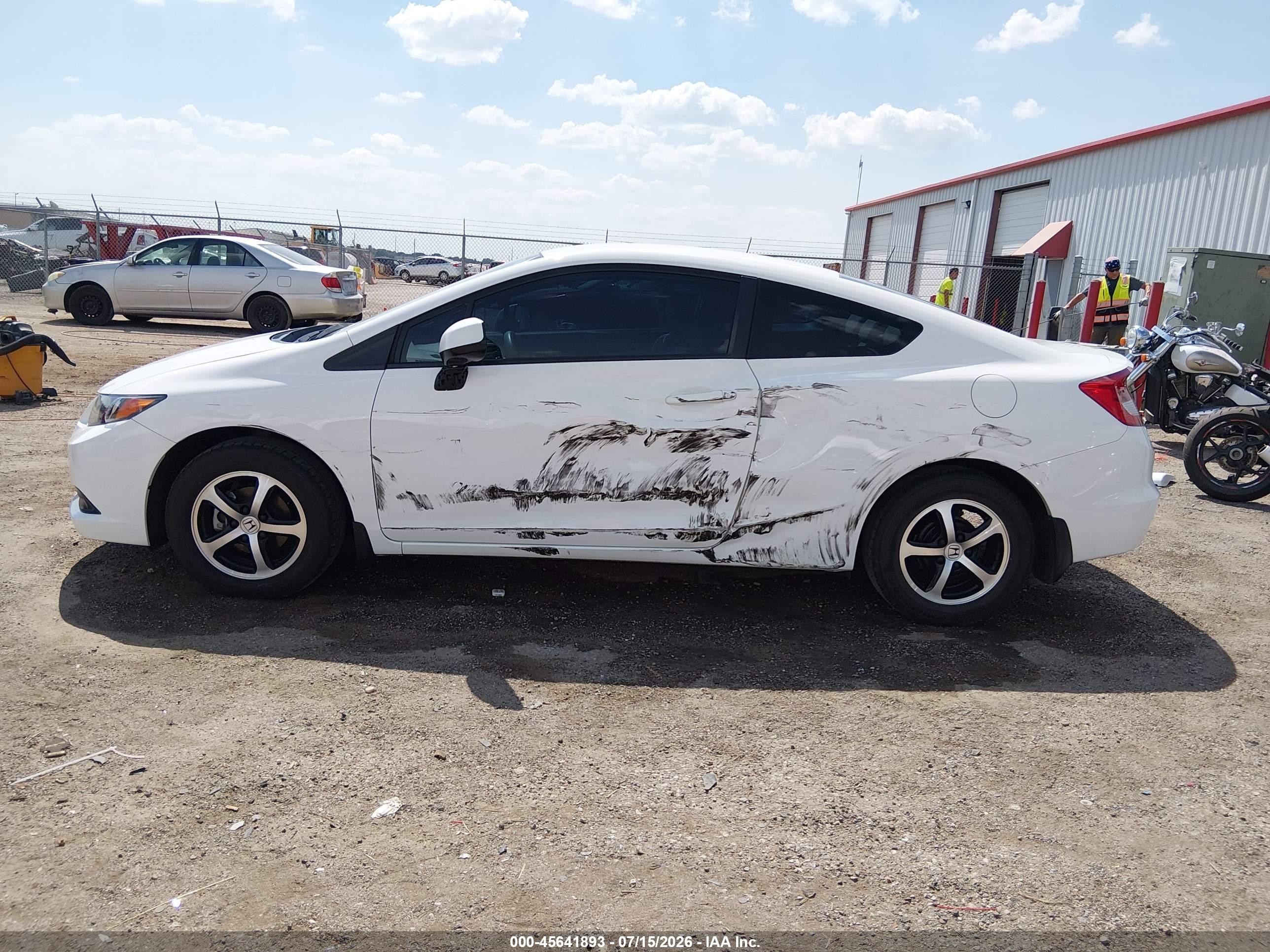 2012 Honda Civic Lx White vin: 2HGFG3B59CH546281