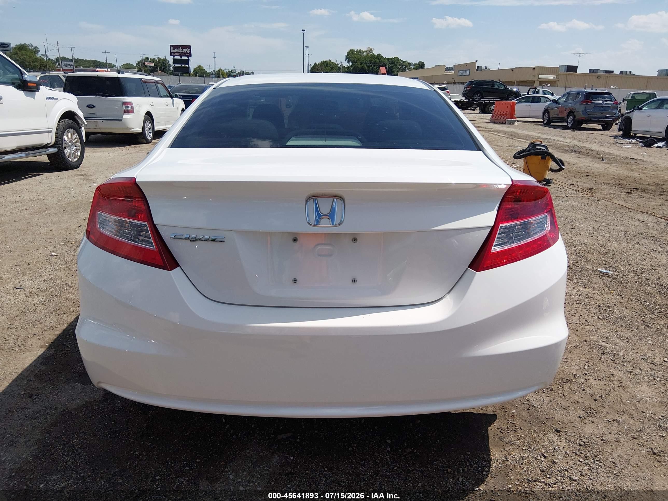 2012 Honda Civic Lx White vin: 2HGFG3B59CH546281