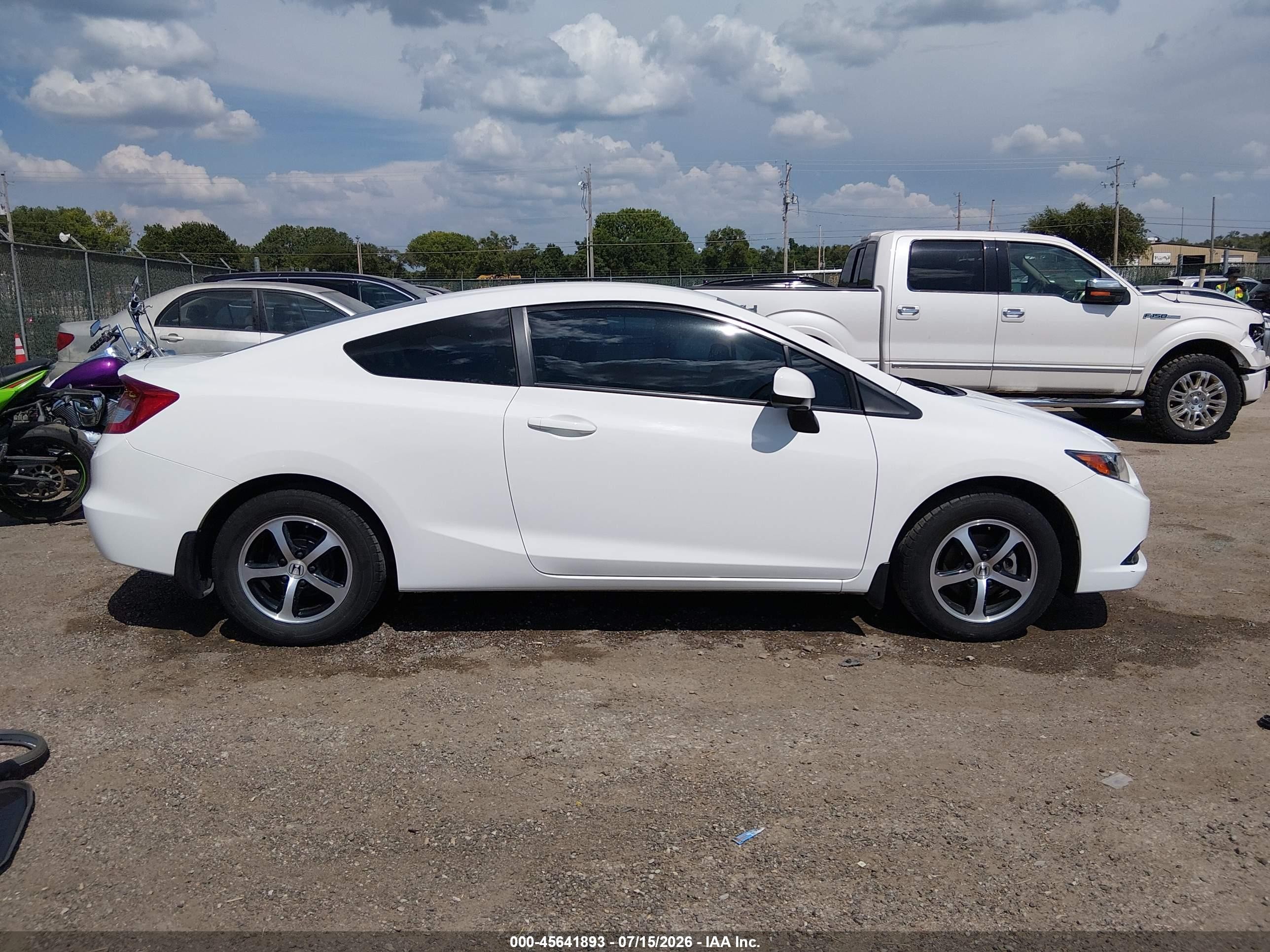 2012 Honda Civic Lx White vin: 2HGFG3B59CH546281