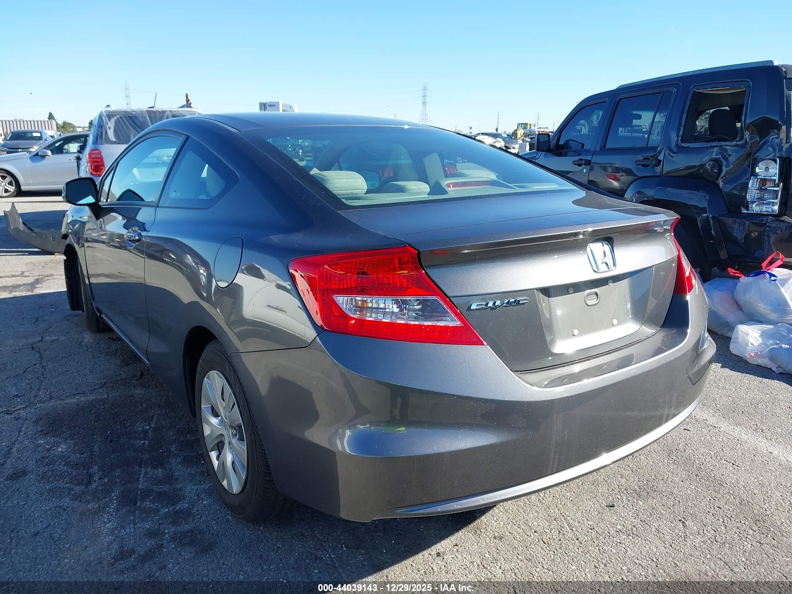 2012 Honda Civic Lx Серый vin: 2HGFG3B59CH558141