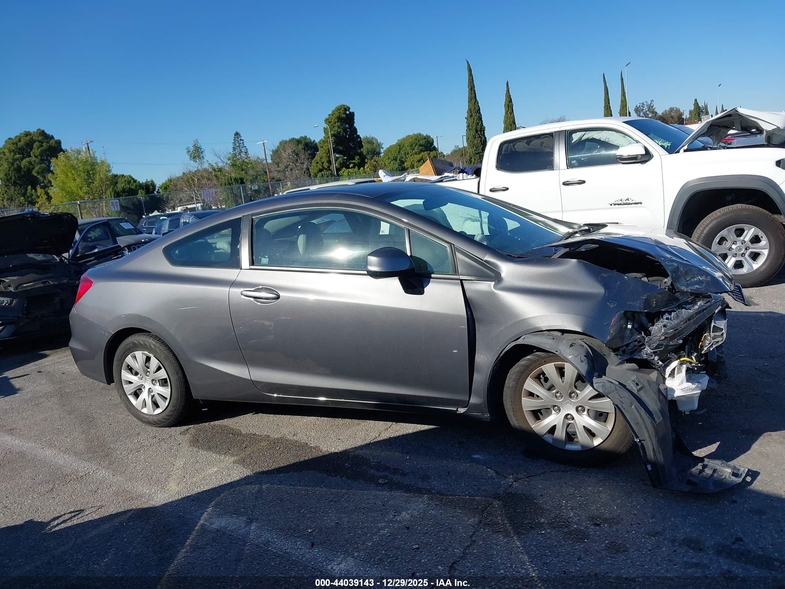 2012 Honda Civic Lx Серый vin: 2HGFG3B59CH558141