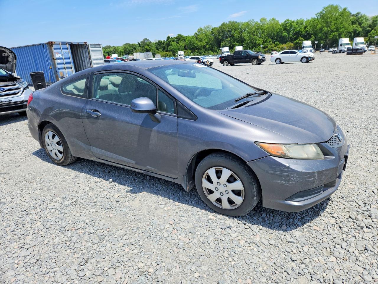 2012 Honda Civic Lx Gray vin: 2HGFG3B59CH566367
