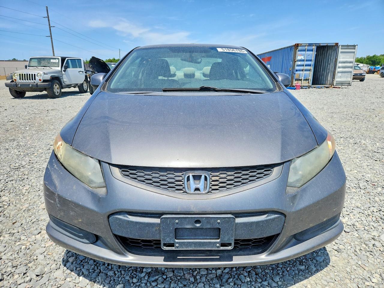 2012 Honda Civic Lx Gray vin: 2HGFG3B59CH566367