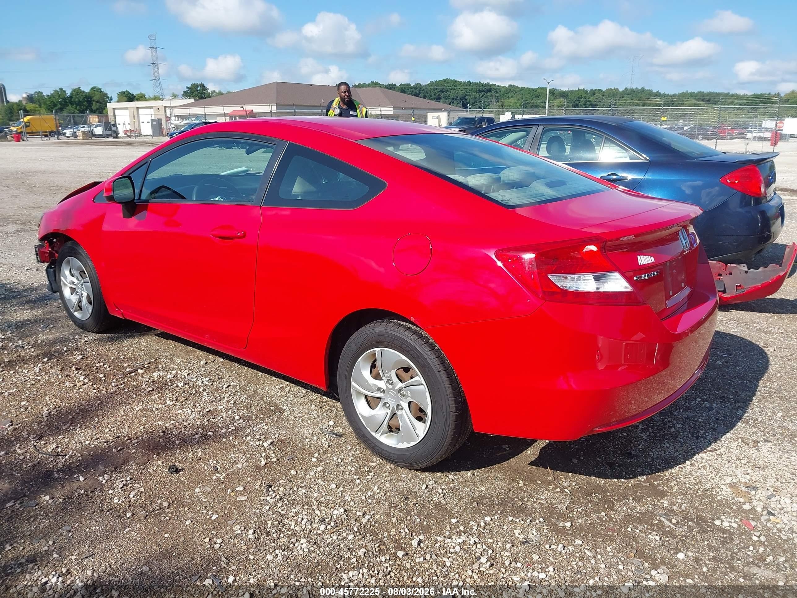 2013 Honda Civic Lx Red vin: 2HGFG3B59DH526937