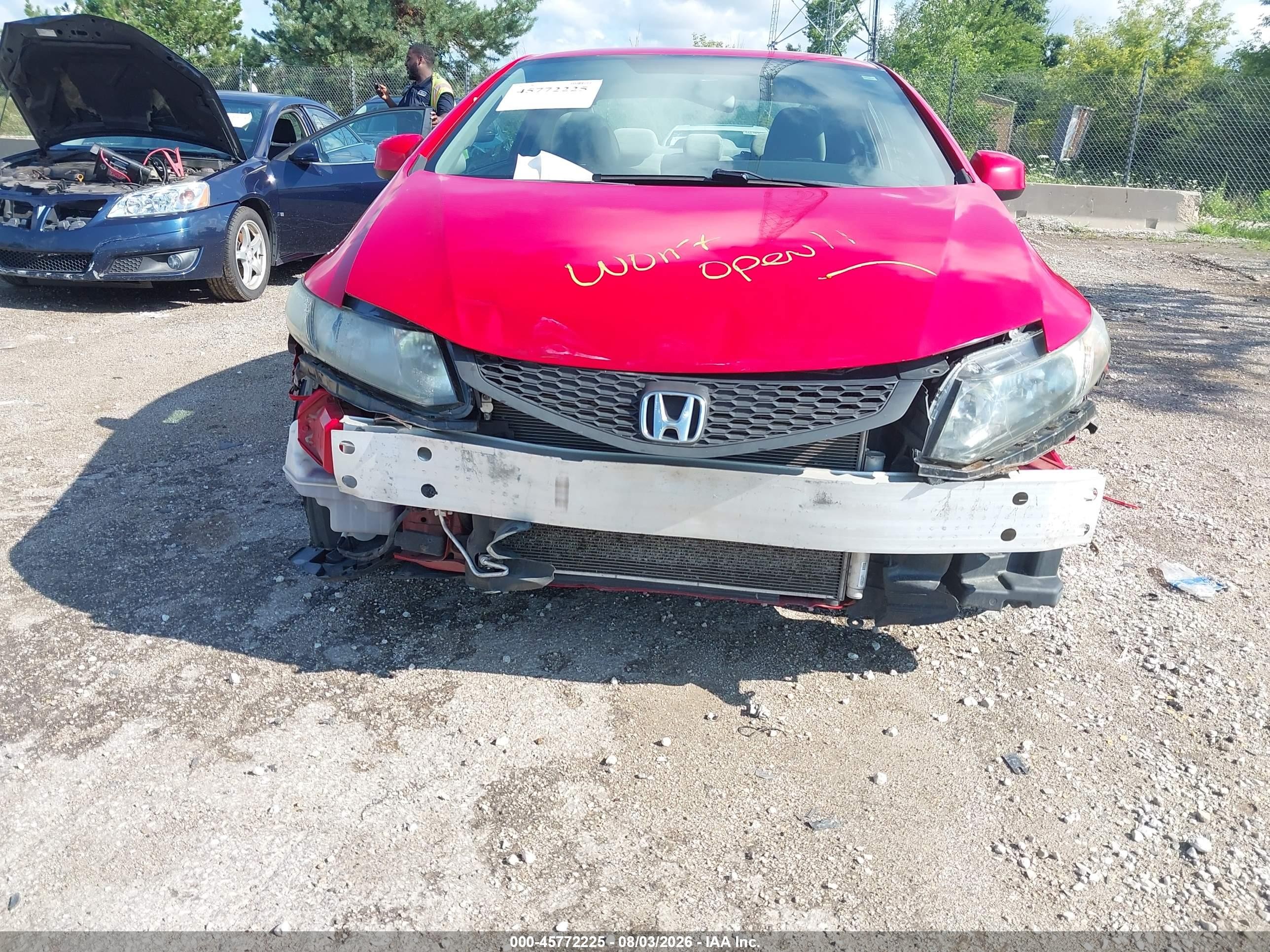 2013 Honda Civic Lx Red vin: 2HGFG3B59DH526937